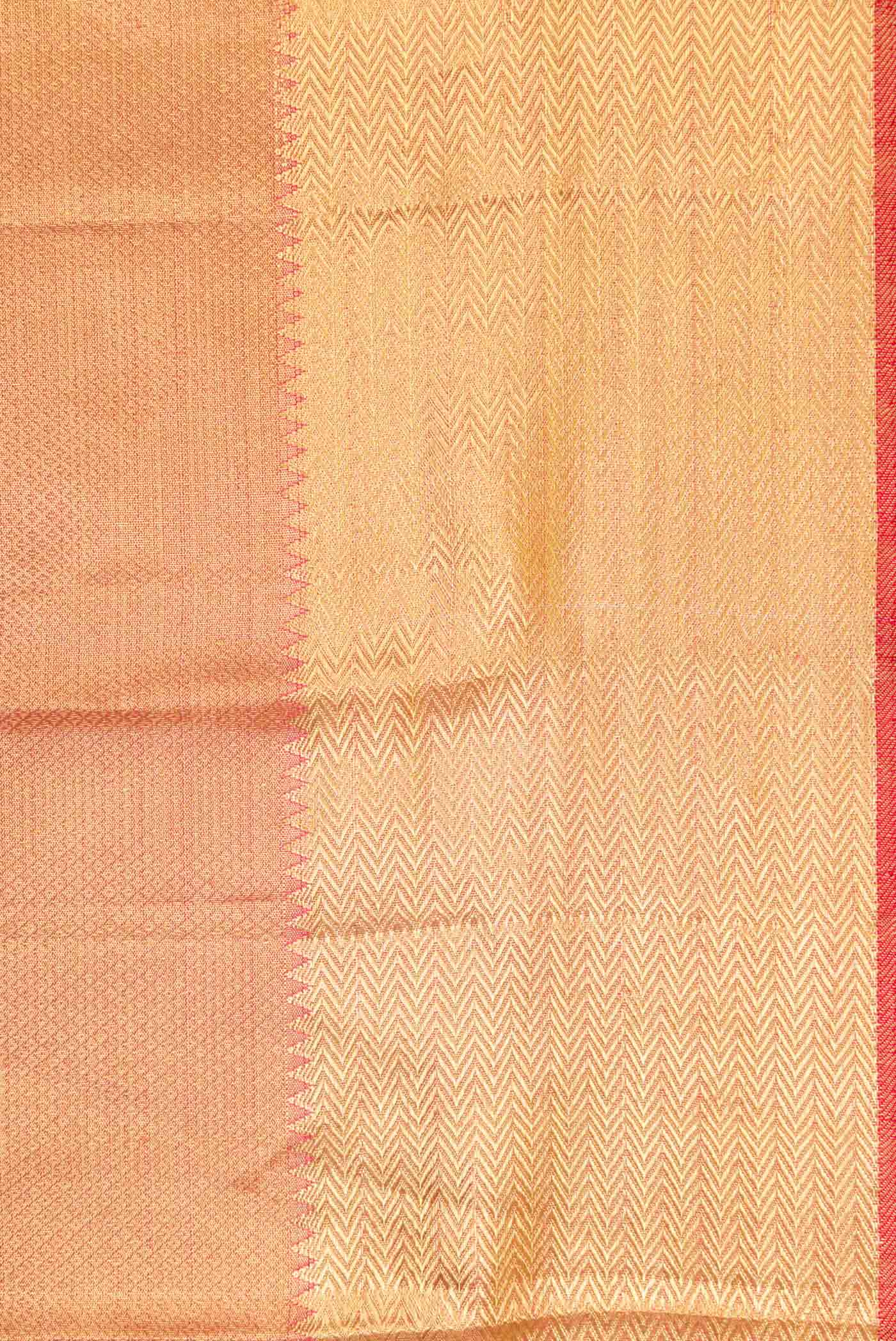 Border image of Pure Silk Pure Zari Pink Dual Tone Kanchipuram Saree with Zari Brocade on the body and Zari Border