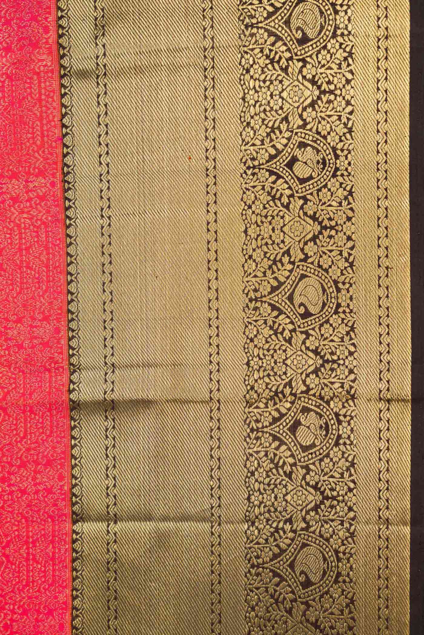 Border image of Pink Dual Tone Kanchipuram Saree with Zari Brocade on the body and Zari Border