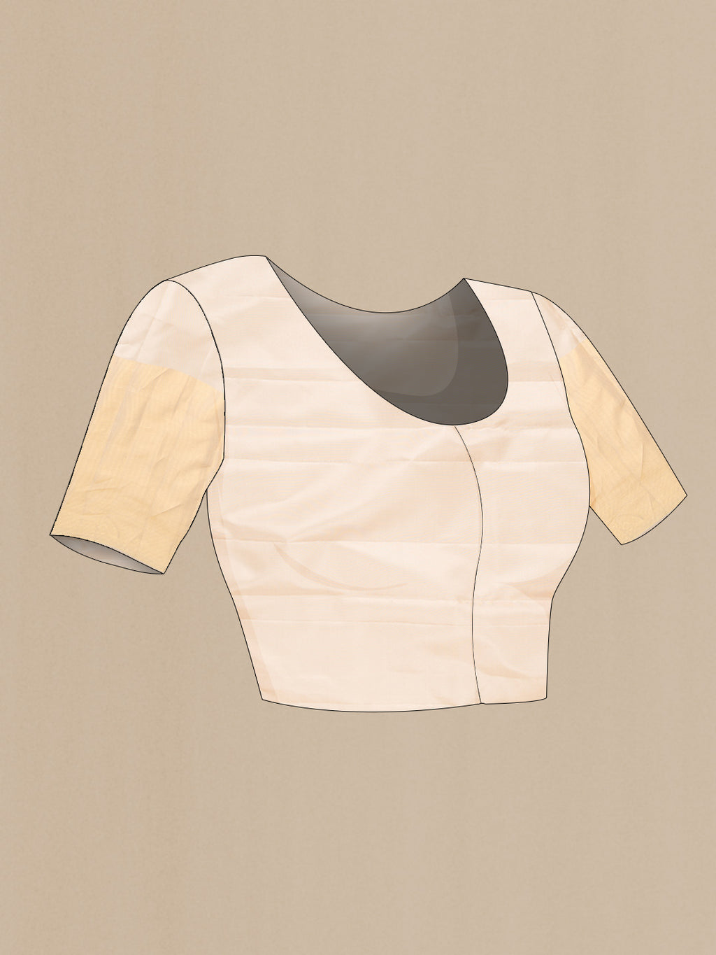 Close up image of the blouse of Pink Dual Tone Kanjivaram Silk Saree with Zari Brocade on the body and Fancy Border. 