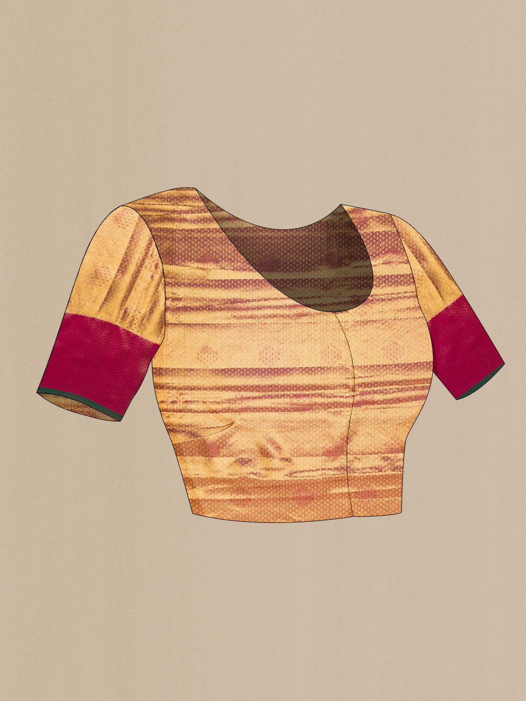 Close up image of the blouse of Pista Green Dual Tone Kanjivaram Tissue Silk Saree with Zari Brocade on the body and Fancy Border. 