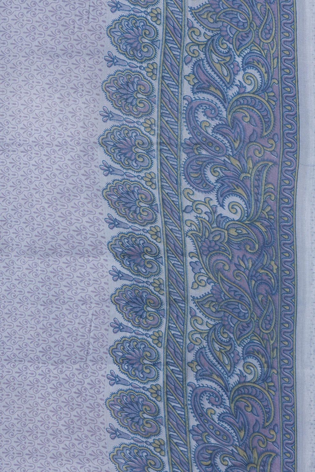 Border image of Grey Dual Tone Tussar Silk Saree with Printed design on the body and Printed Border. 