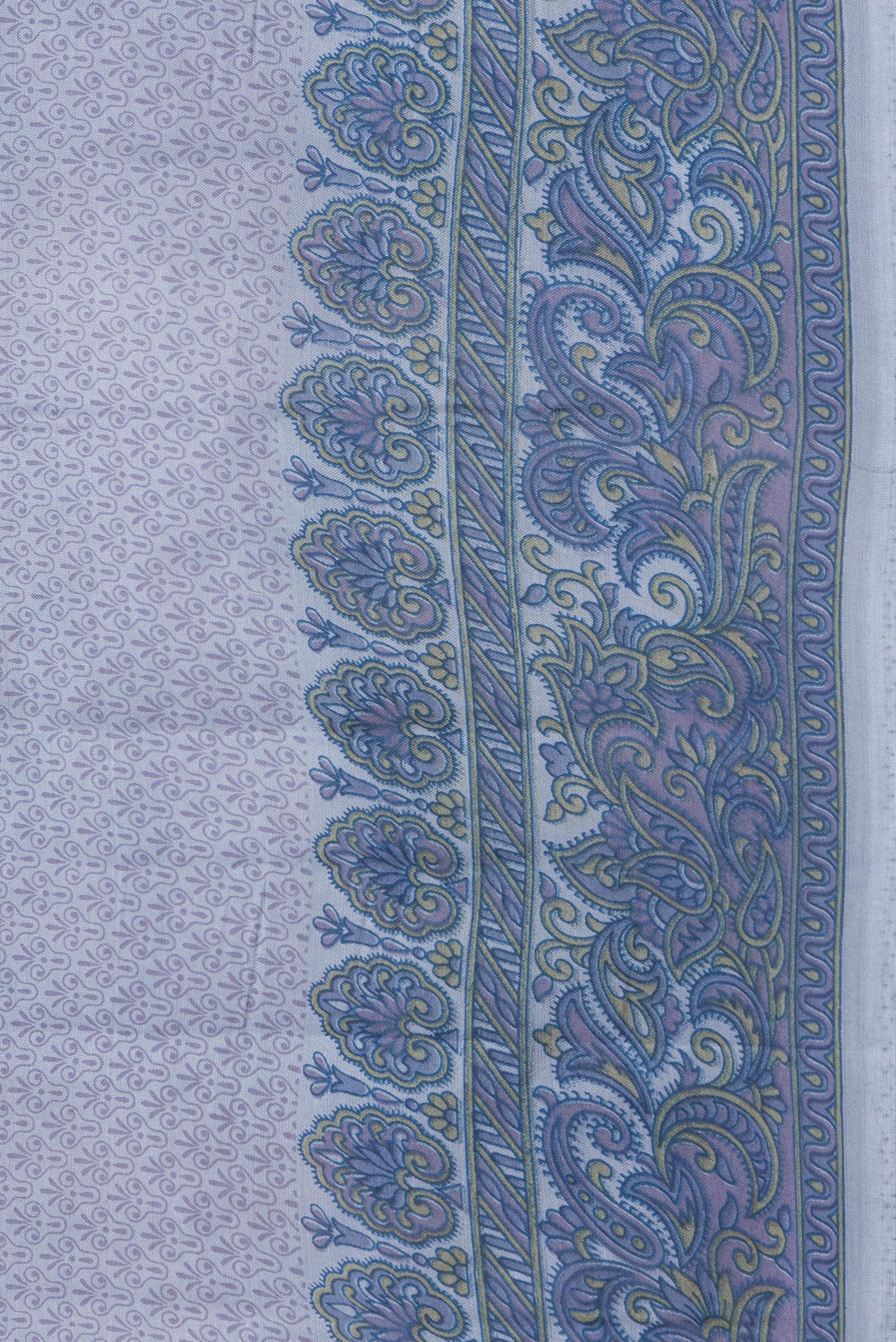 Border image of Grey Dual Tone Tussar Silk Saree with Printed design on the body and Printed Border. 