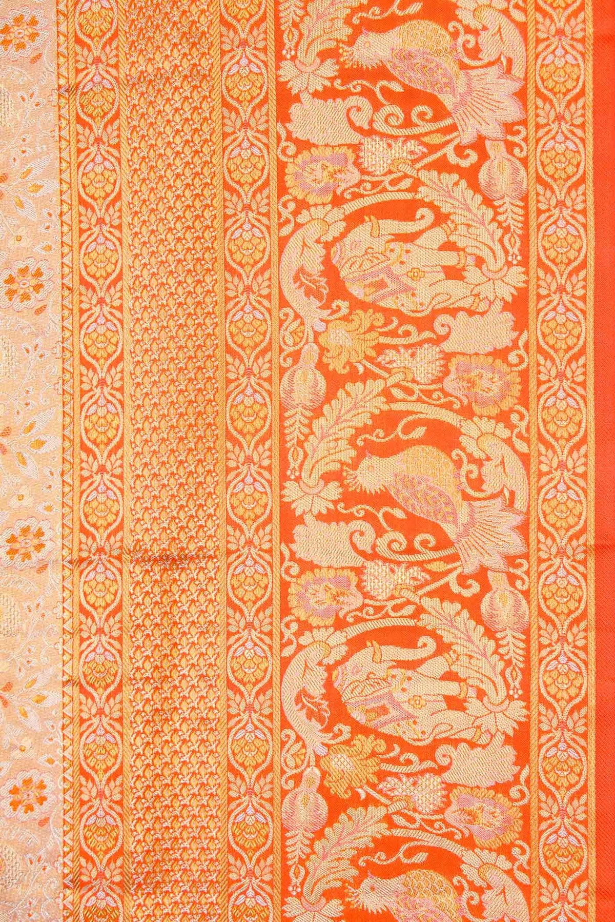 Border image of Gold Dual Tone Kanchipuram Silk Saree with Zari Brocade on the body and Zari Border