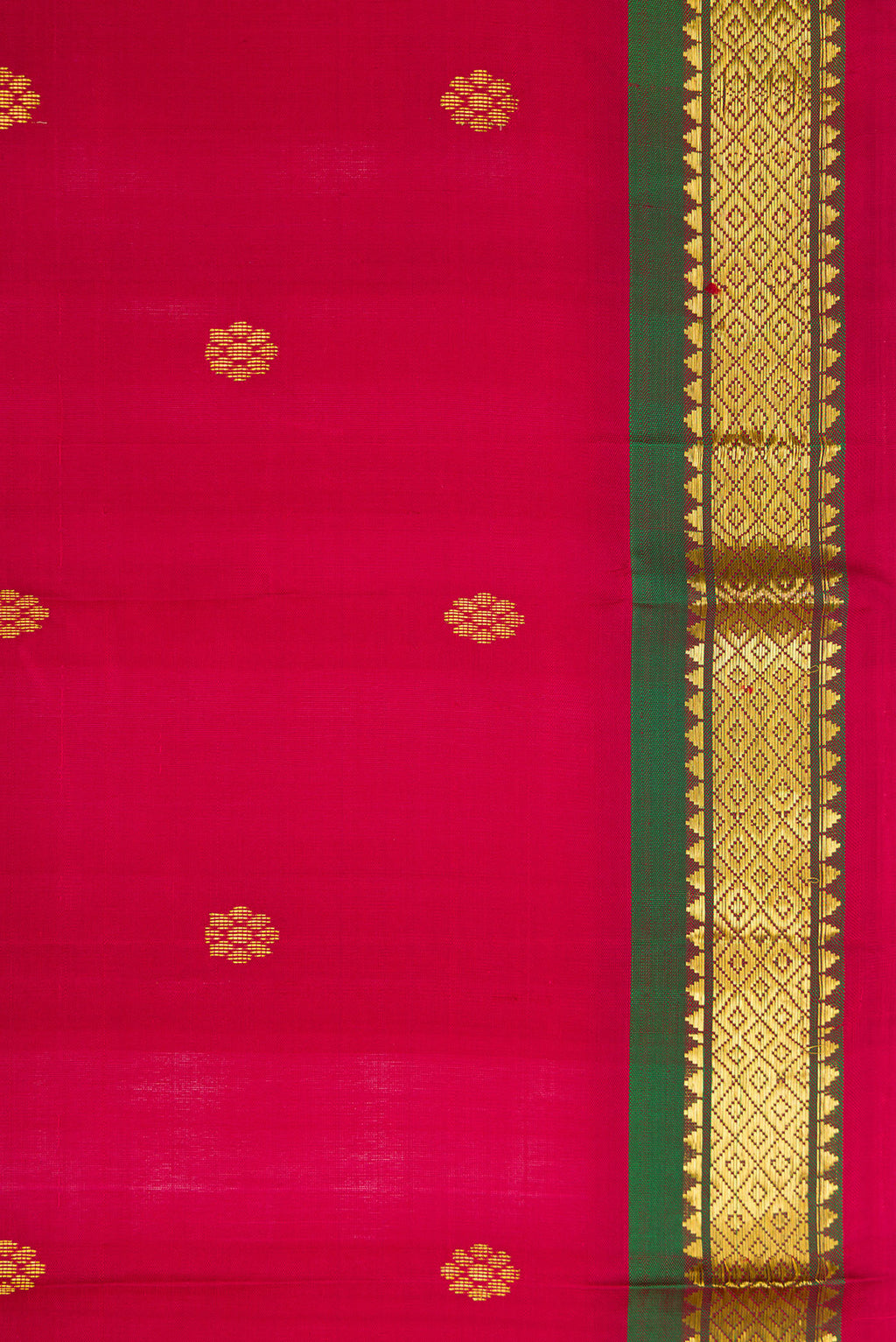 Border image of Maroon Dual Tone Kanchipuram Silk Saree with Zari Butta on the body and Zari Border. 