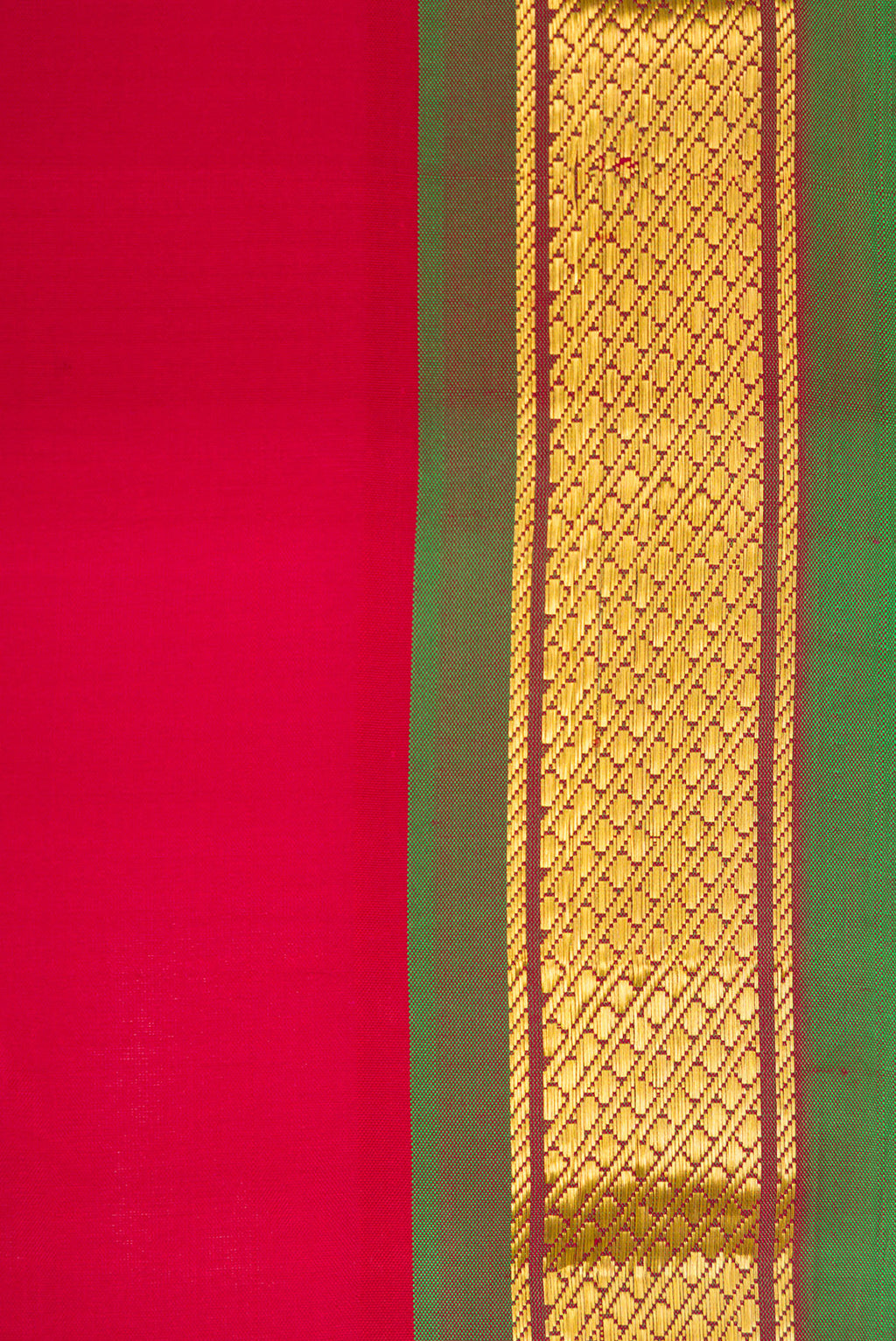 Border image of Maroon Dual Tone Kanchipuram Silk Saree with Plain Body and Zari Border. 