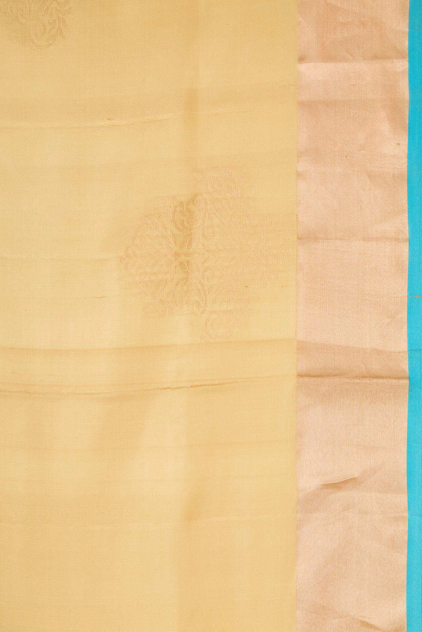 Border image of Sandal Dual Tone Soft Silk Saree with Zari Butta on the body and Zari Border. 