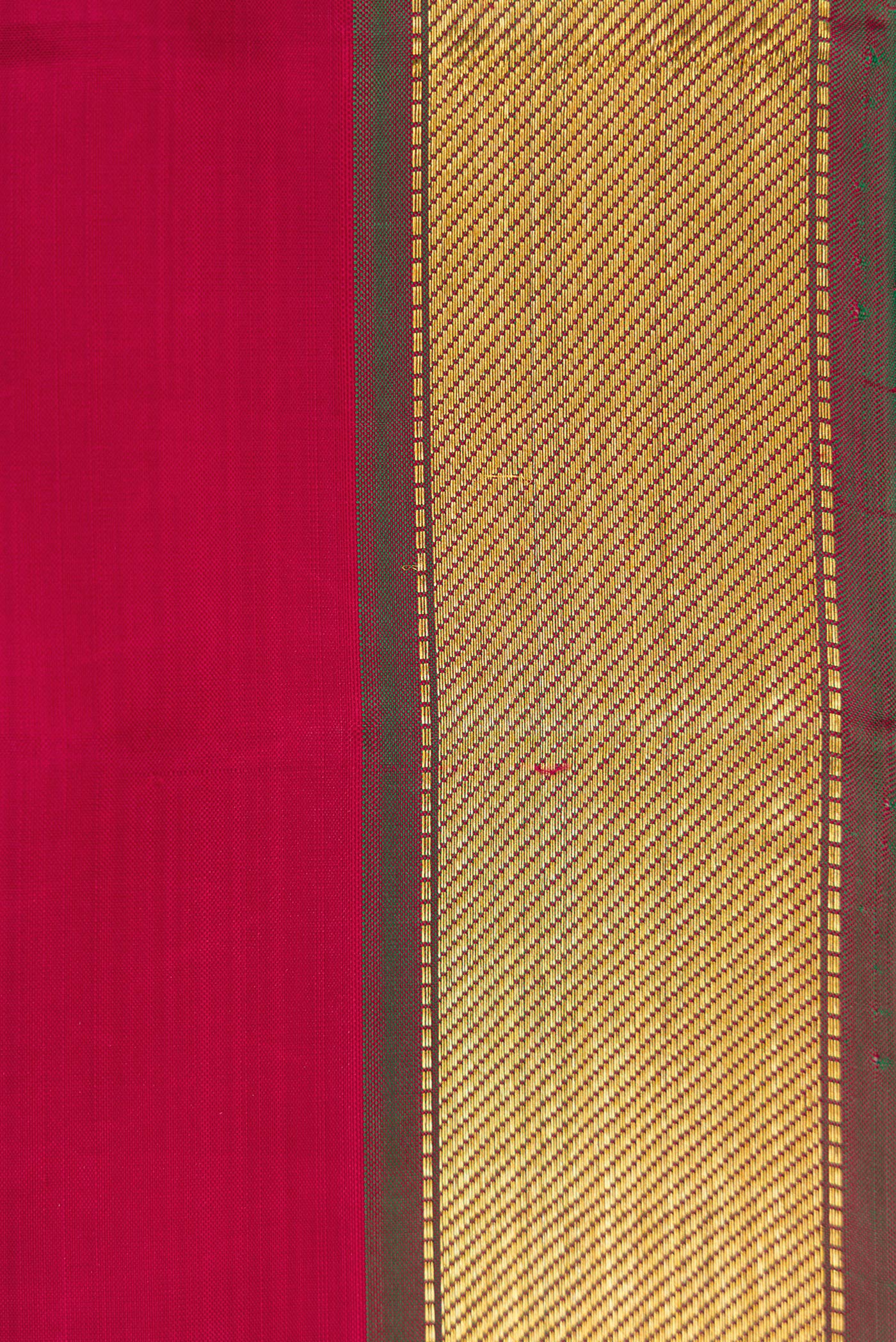 Border image of Maroon Dual Tone Kanjivaram Silk Saree with Plain Body and Zari Border. 