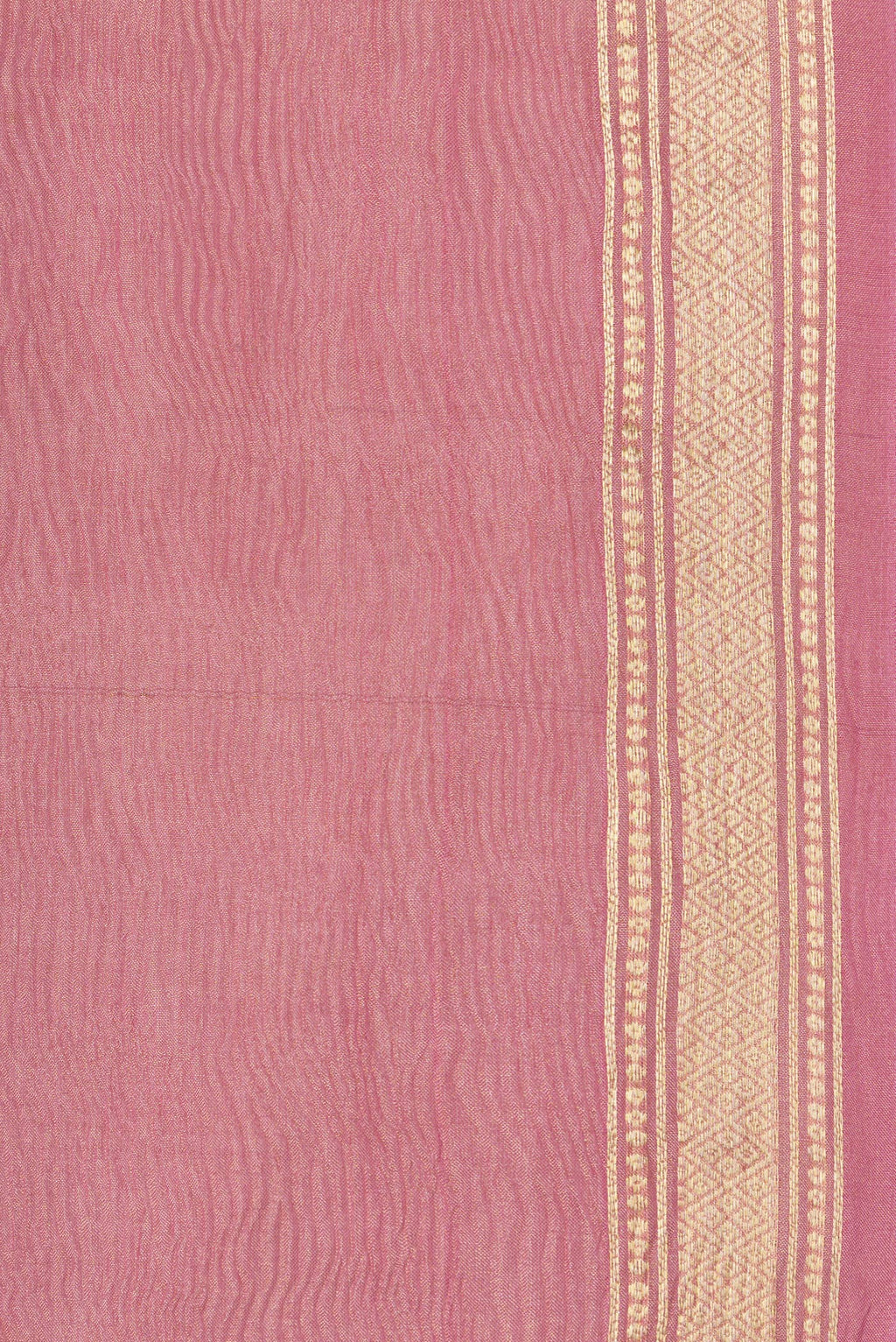 Border image of Pink Dual Tone Mysore Georgette Saree with Plain Body and Zari Border. 