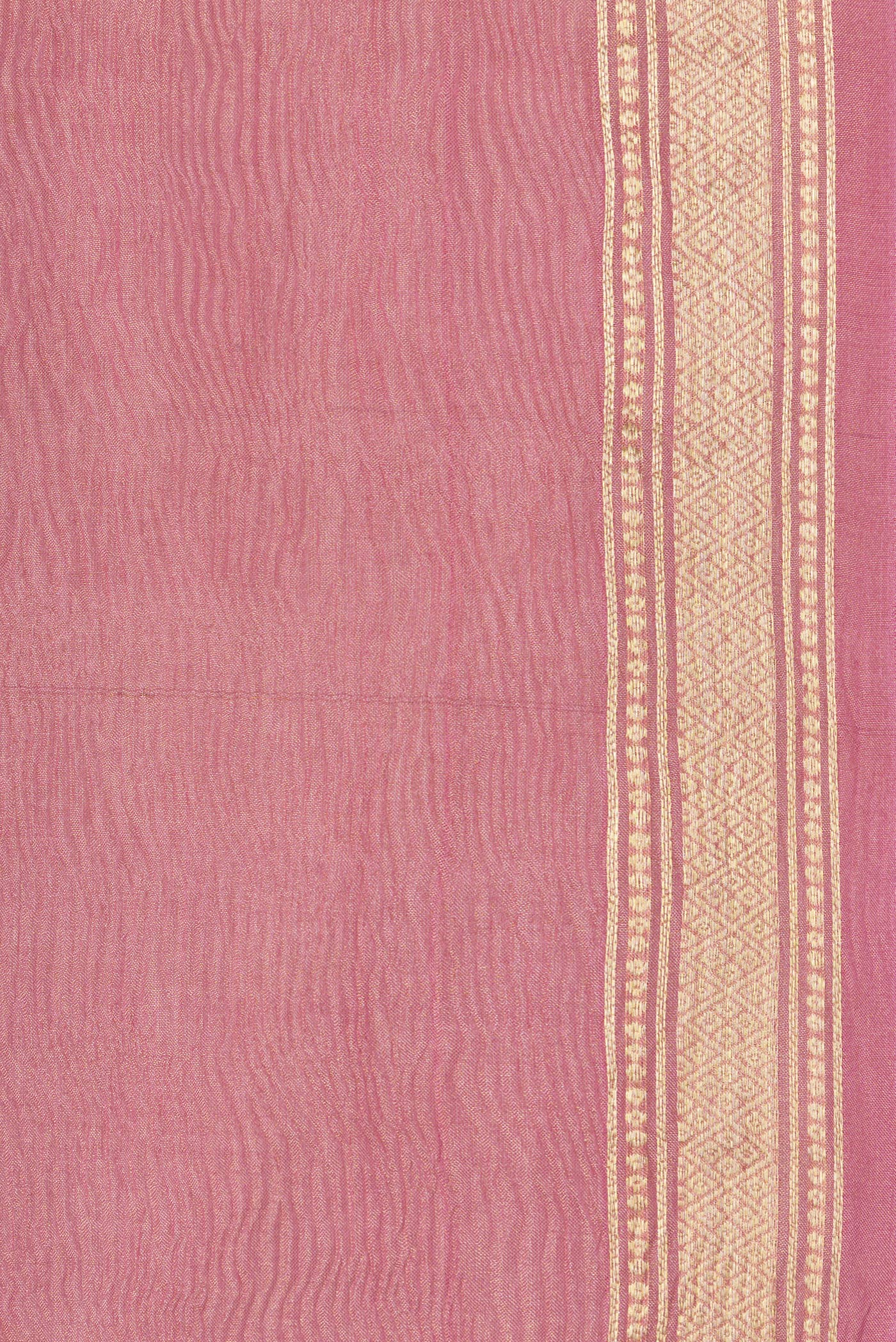 Border image of Pink Dual Tone Mysore Georgette Saree with Plain Body and Zari Border. 
