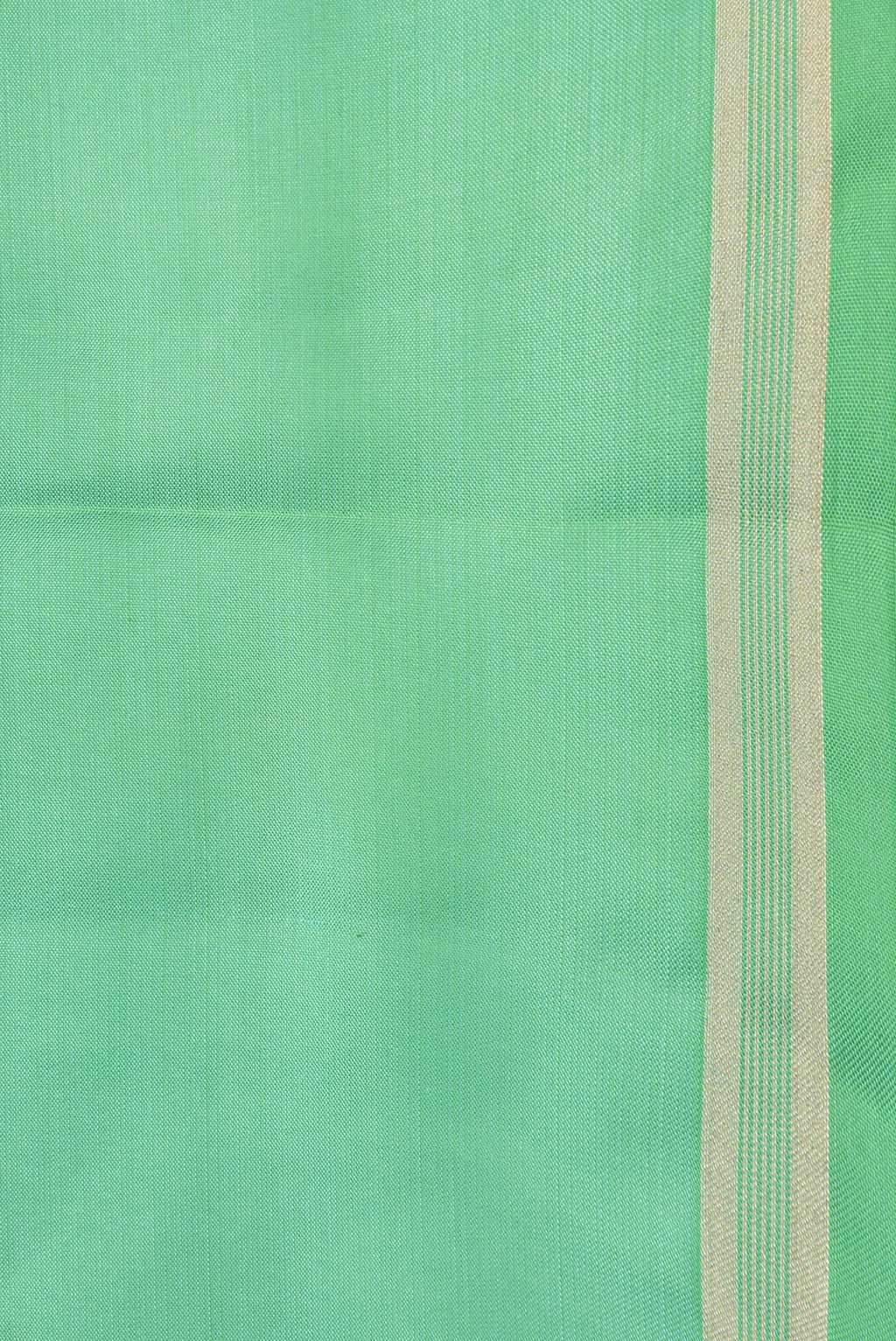 Border image of Sea Green Dual Tone Kanjivaram Silk Saree with Plain Body and Thin Zari Line. 