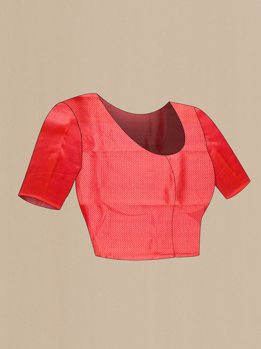 Close up image of the blouse of Black Dual Tone Kanjivaram Silk Saree with Zari Butta on the body and Without Border. 