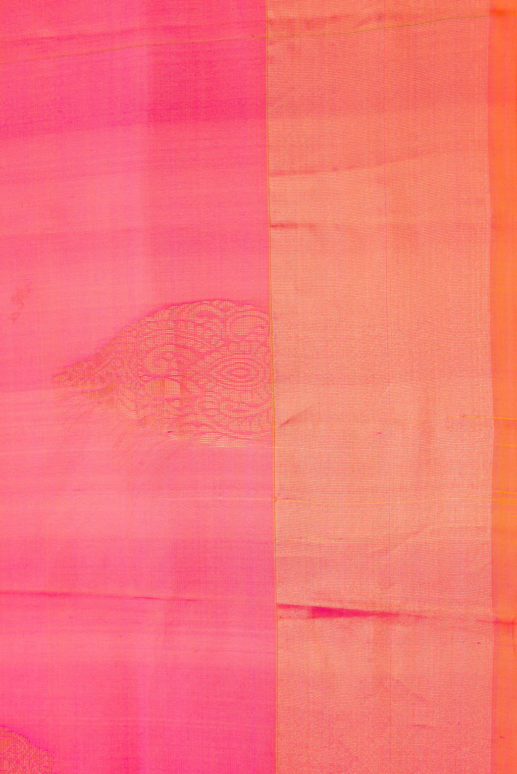 Border image of Pink Dual Tone Soft Silk Saree with Zari Butta on the body and Zari Border. 