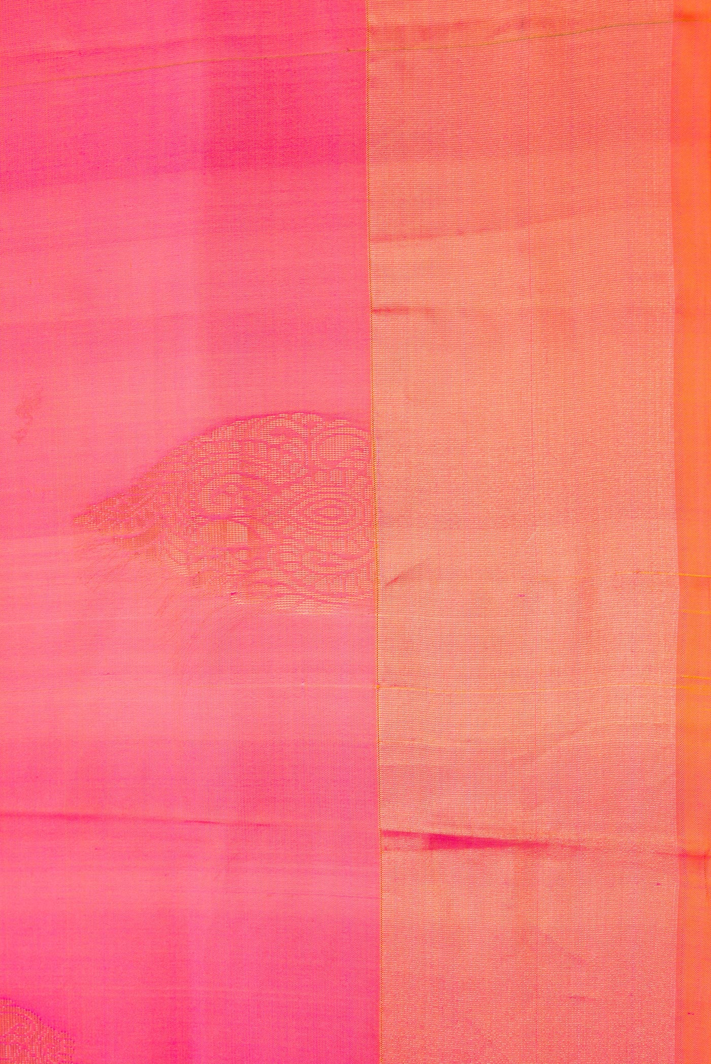 Border image of Pink Dual Tone Soft Silk Saree with Zari Butta on the body and Zari Border. 