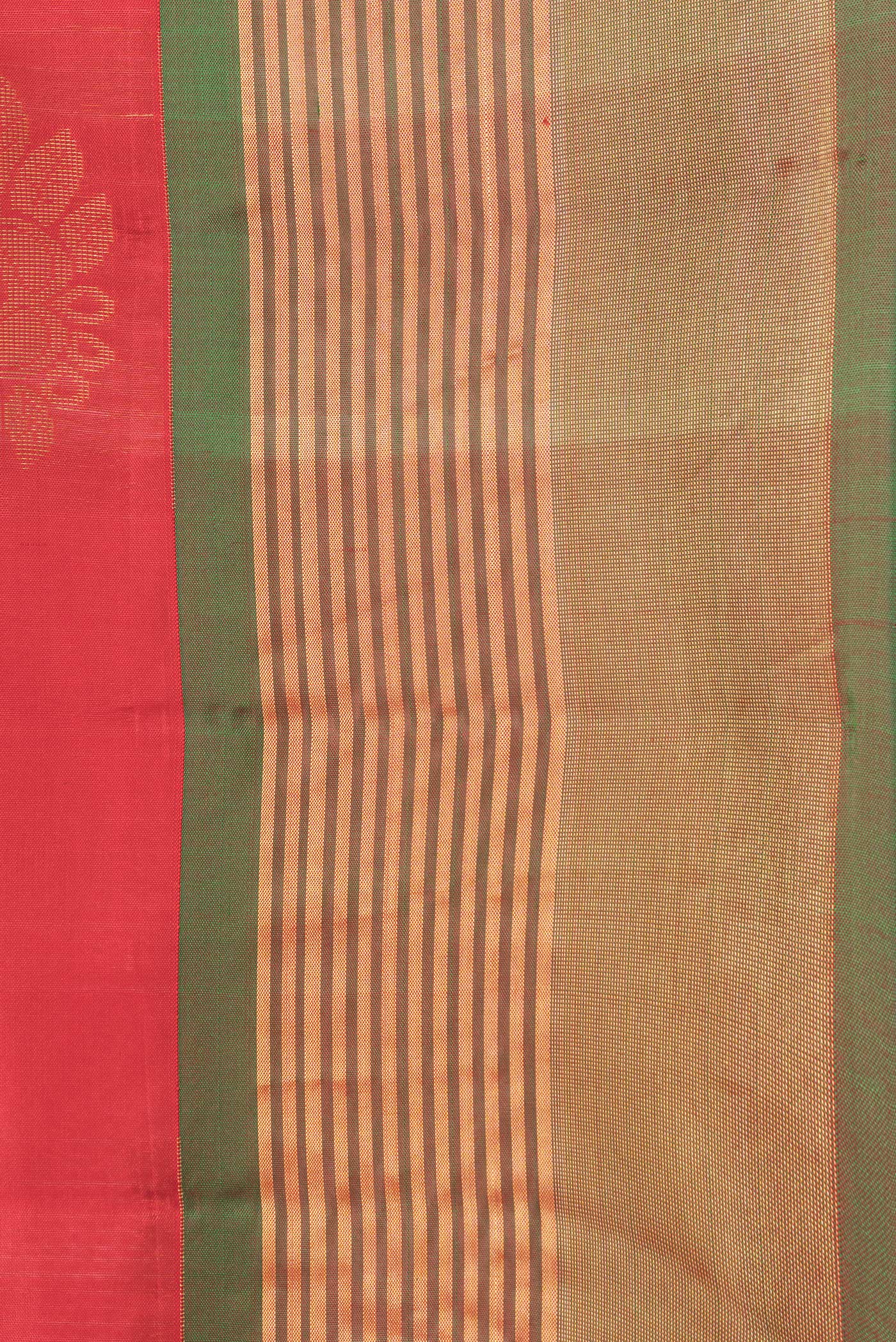 Border image of Red Dual Tone Soft Silk Saree with Zari Butta on the body and Zari Border. 