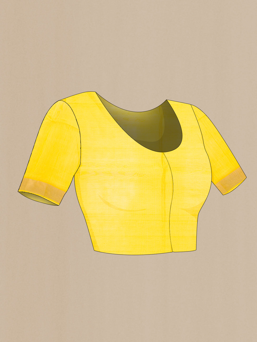 Close up image of the blouse of White Dual Tone Silk Cotton Saree with Zari Butta on the body and Zari Border. 