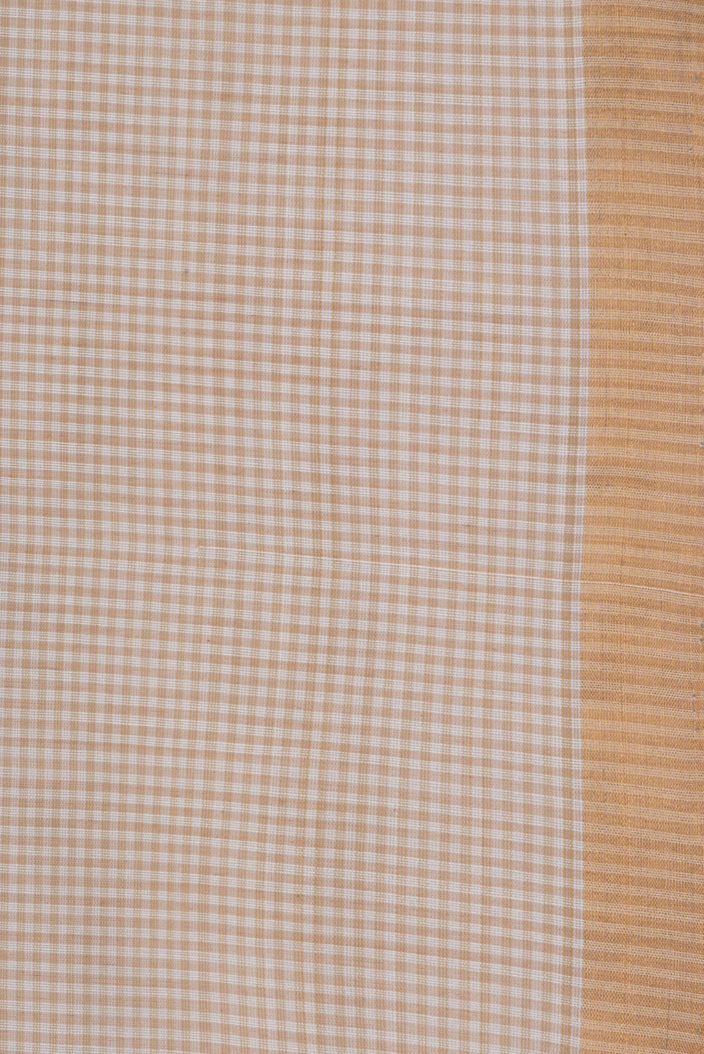 Border image of Beige Maheshwari Silk Saree with Checked design on the body and Zari Border. 