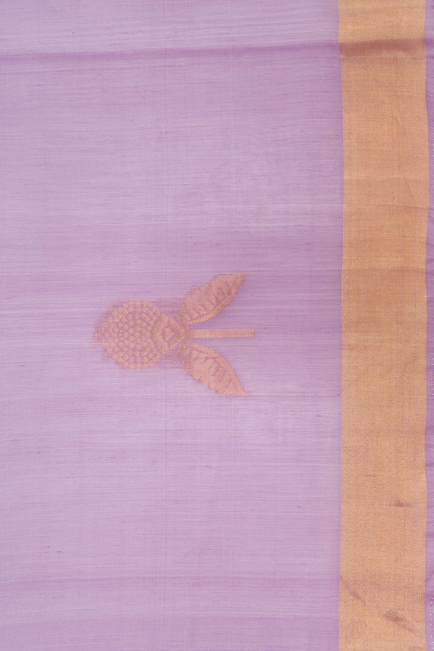 Border image of Lavender Dual Tone Silk Cotton Saree with Zari Butta on the body and Zari Border. 