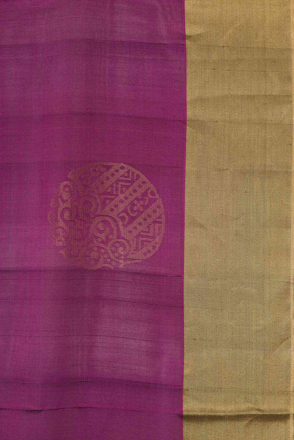 Border image of Purple Dual Tone Soft Silk Saree with Zari Butta on the body and Zari Border. 