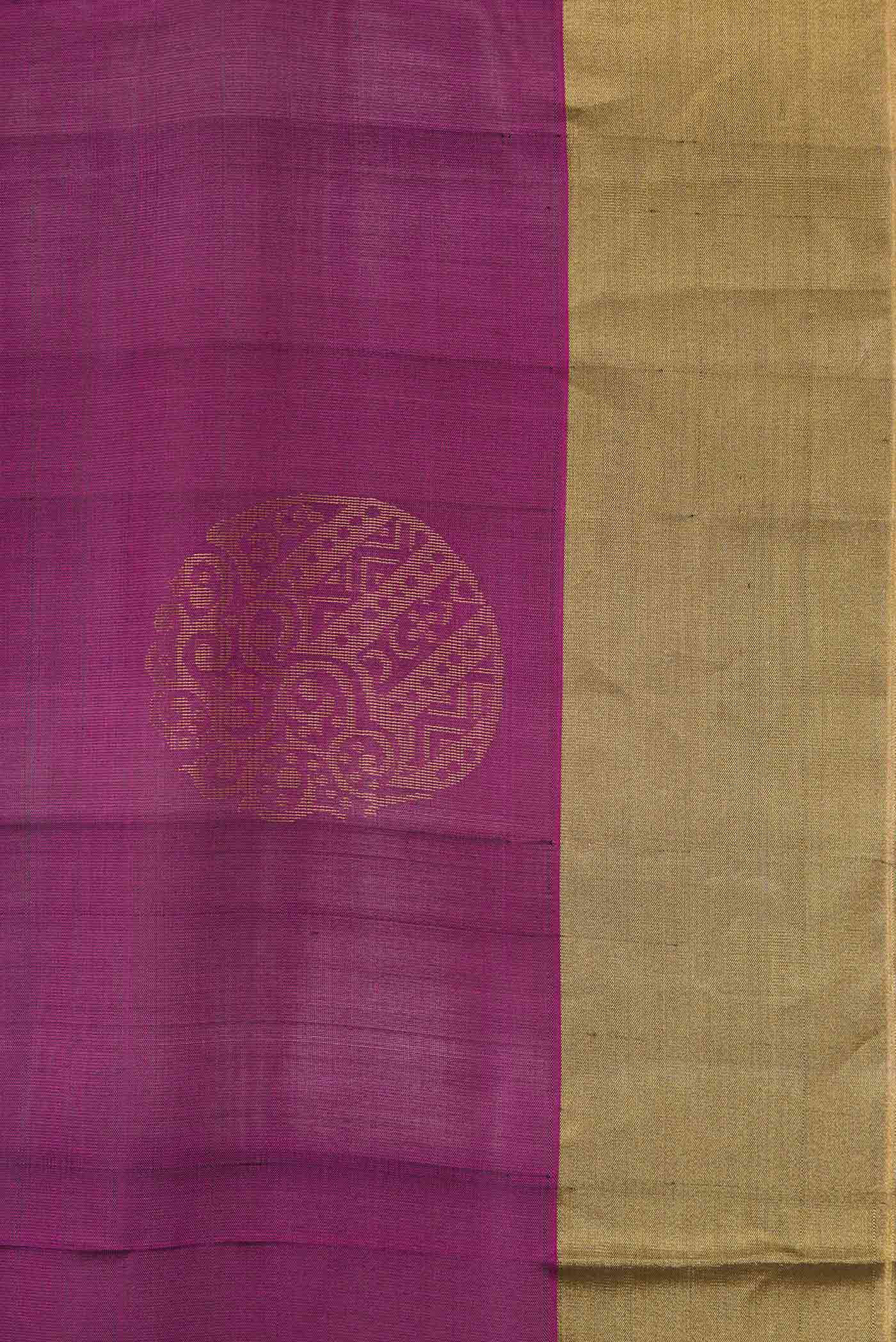 Border image of Purple Dual Tone Soft Silk Saree with Zari Butta on the body and Zari Border. 