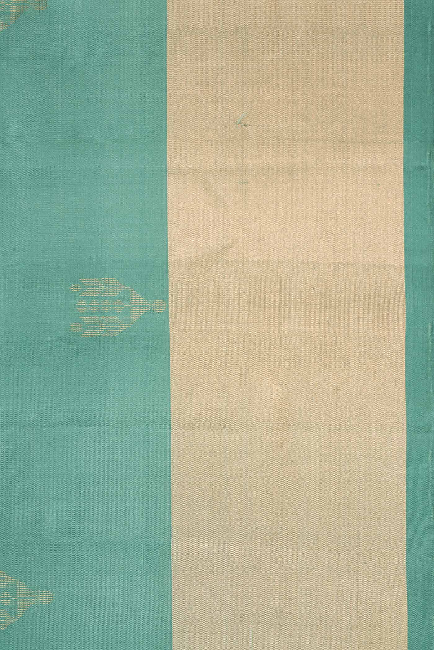 Border image of Green Dual Tone Soft Silk Saree with Zari Butta on the body and Zari Border