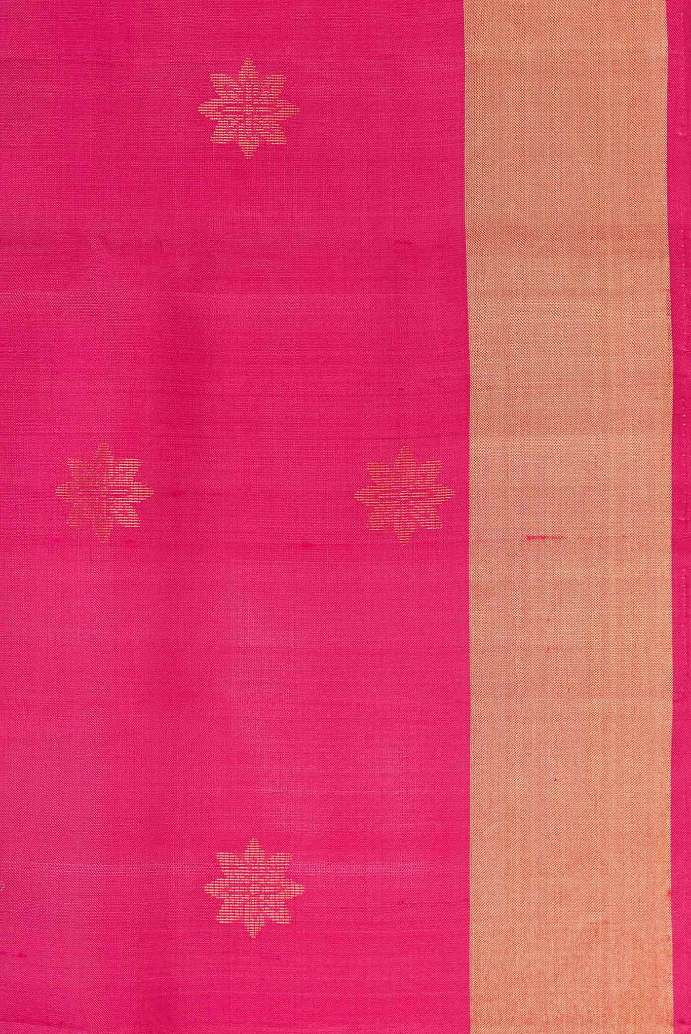 Border image of Pink Dual Tone Soft Silk Saree with Zari Butta on the body and Zari Border. 