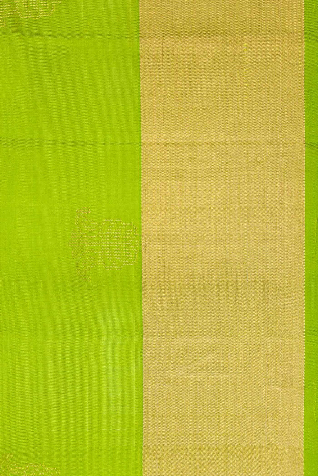Border image of Parrot Green Dual Tone Soft Silk Saree with Zari Butta on the body and Zari Border