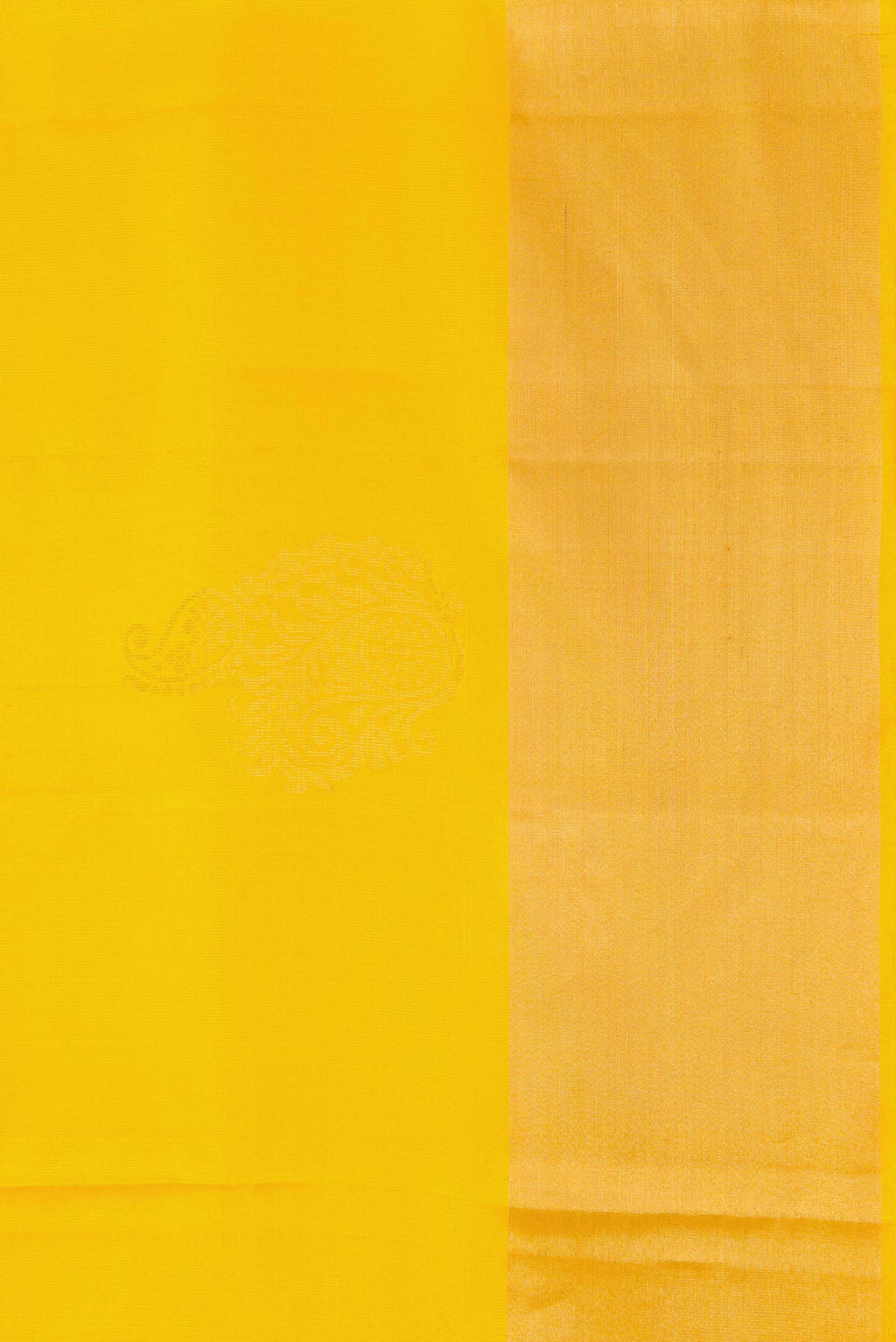 Border image of Yellow Dual Tone Soft Silk Saree with Zari Butta on the body and Zari Border. 