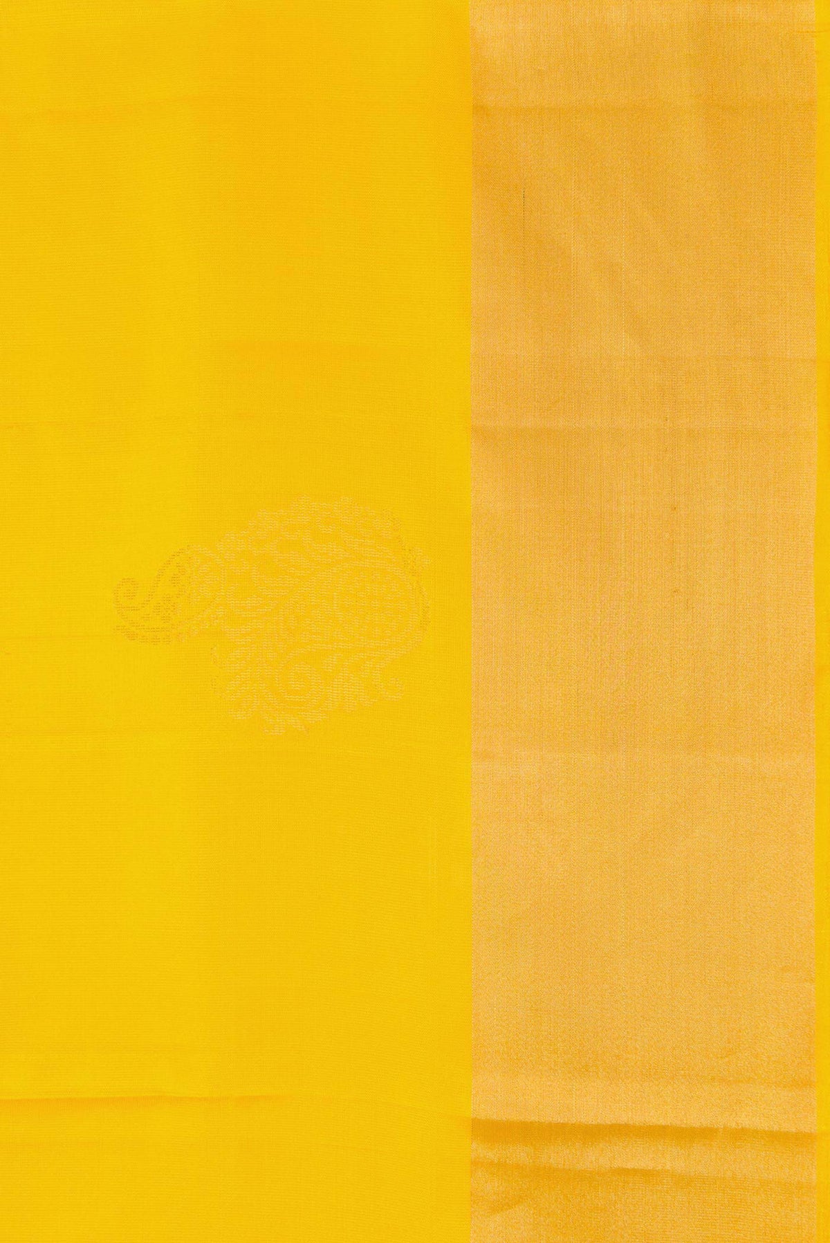 Border image of Yellow Dual Tone Soft Silk Saree with Zari Butta on the body and Zari Border. 
