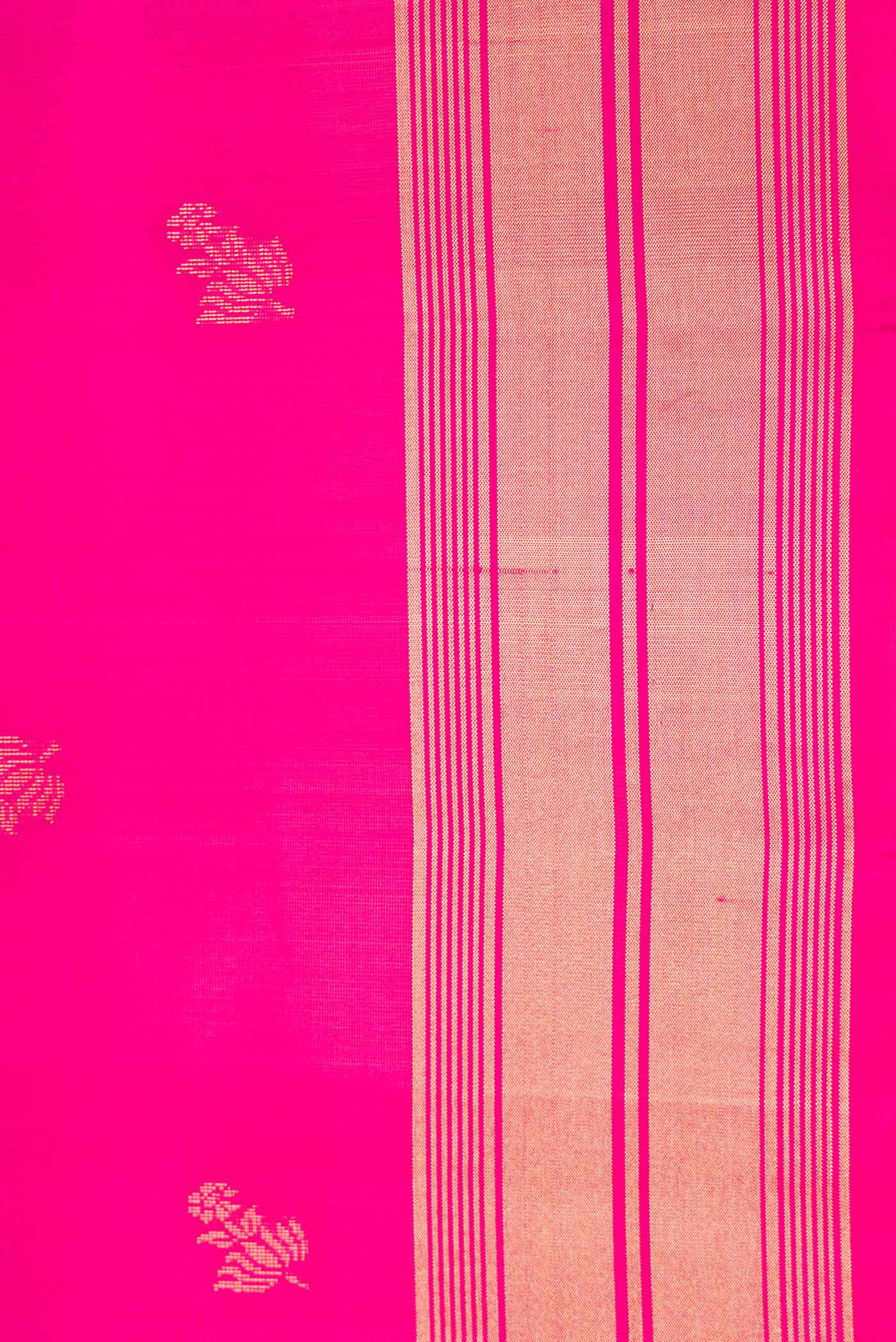 Border image of Pink Dual Tone Soft Silk Saree with Zari Butta on the body and Zari Border