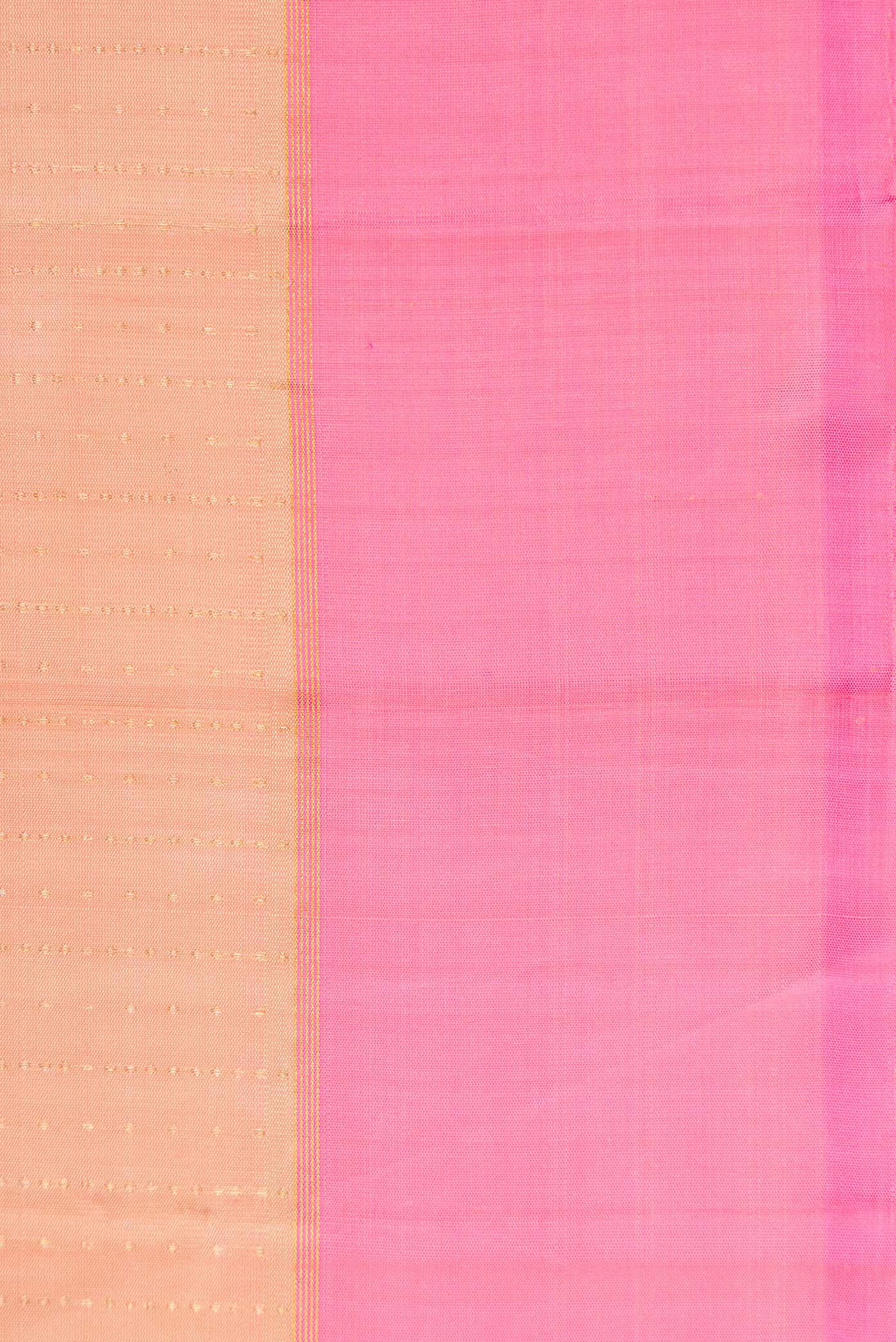 Border image of Sandal Dual Tone Kanchipuram Silk Saree with Checked design on the body and Plain Border. 