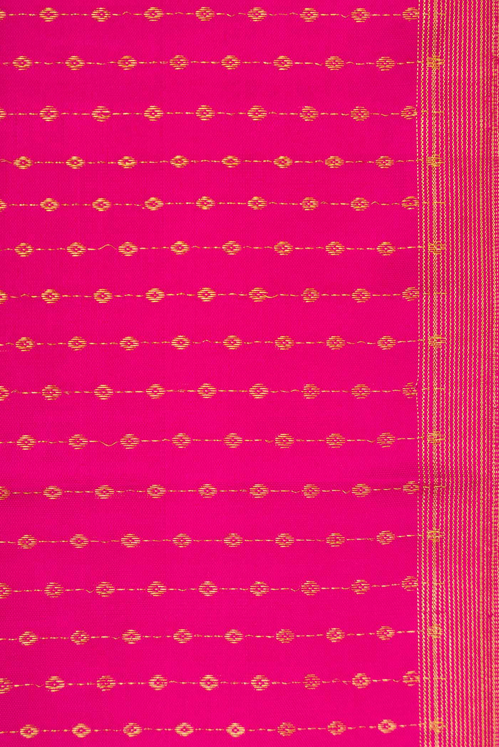 Border image of Pink Dual Tone Kanchipuram Silk Saree with Stripes on the body and Zari Border. 