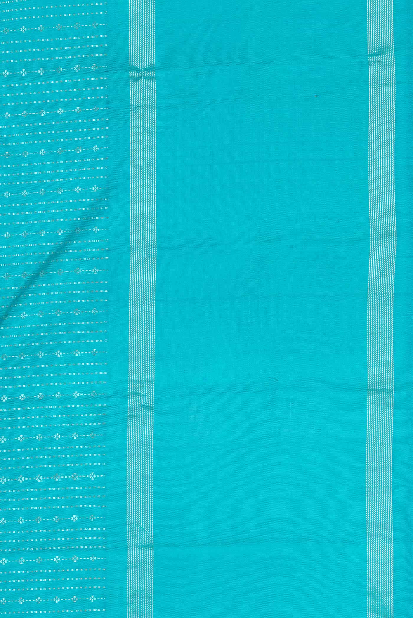 Border image of Light Blue Dual Tone Kanchipuram Silk Saree with Stripes on the body and Zari Border