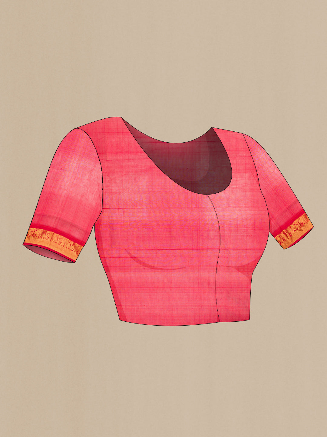 Close up image of the blouse of Bottle Green Silk Cotton Saree with Zari Butta on the body and Zari Border. 