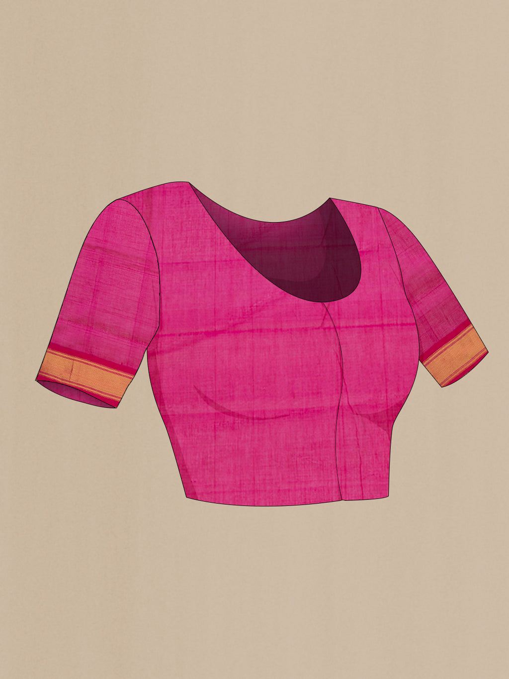 Close up image of the blouse of Green Silk Cotton Saree with Zari Butta on the body and Zari Border. 