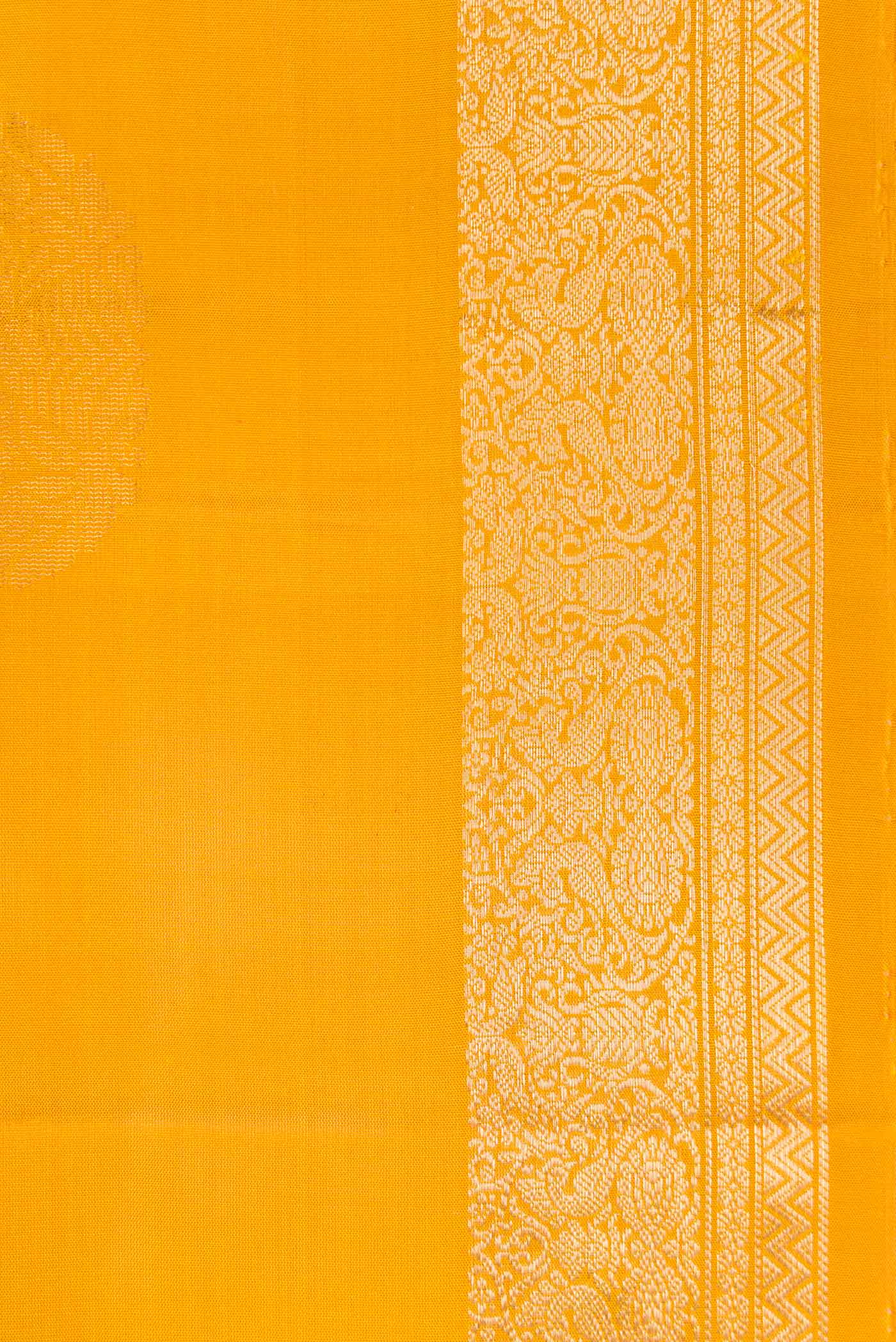 Border image of Mustard Dual Tone Soft Silk Saree with Zari Butta on the body and Zari Border. 