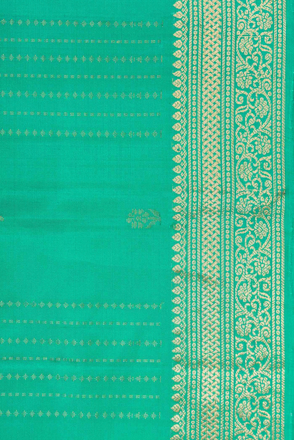 Border image of Green Dual Tone Soft Silk Saree with Zari Butta on the body and Zari Border. 