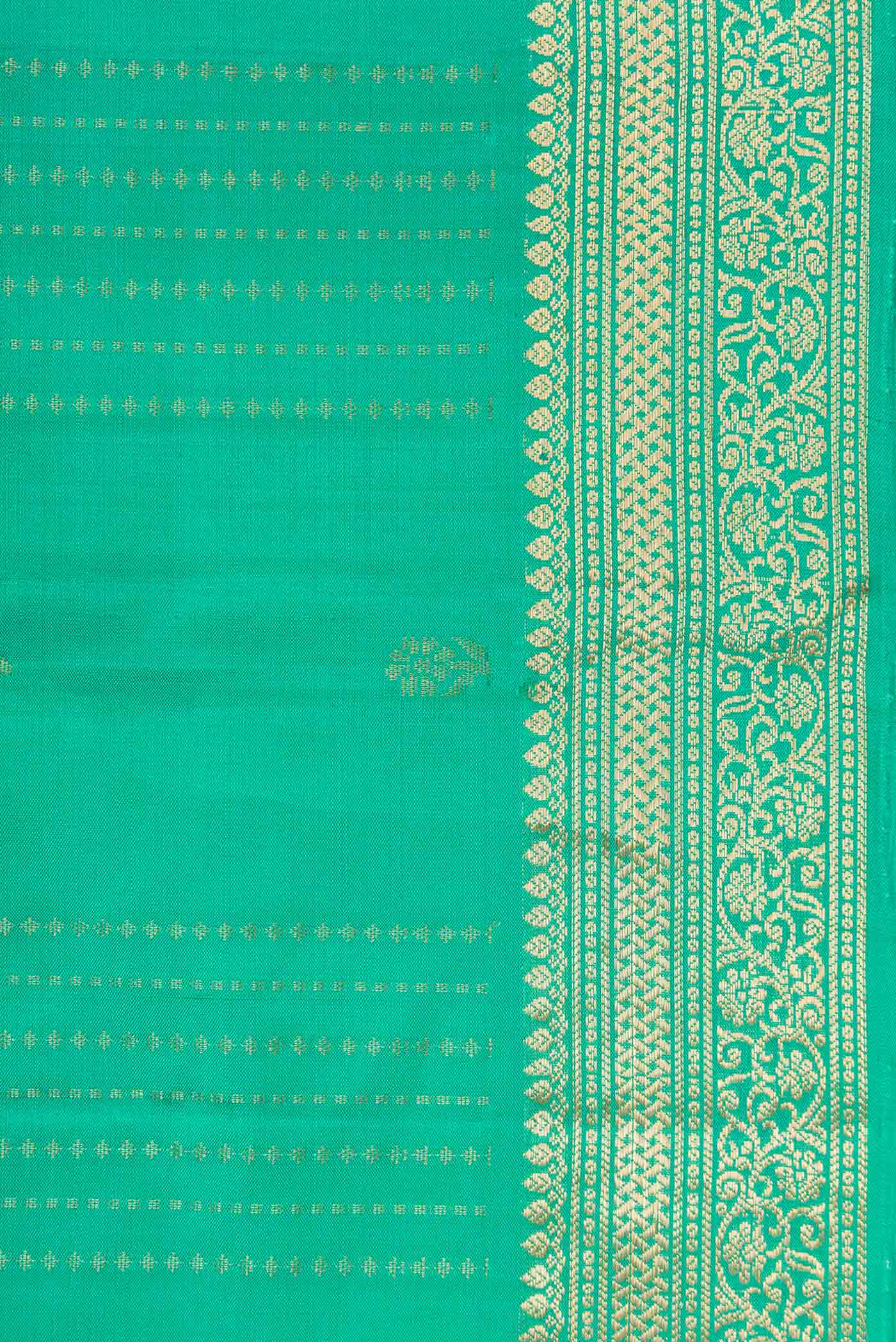 Border image of Green Dual Tone Soft Silk Saree with Zari Butta on the body and Zari Border. 