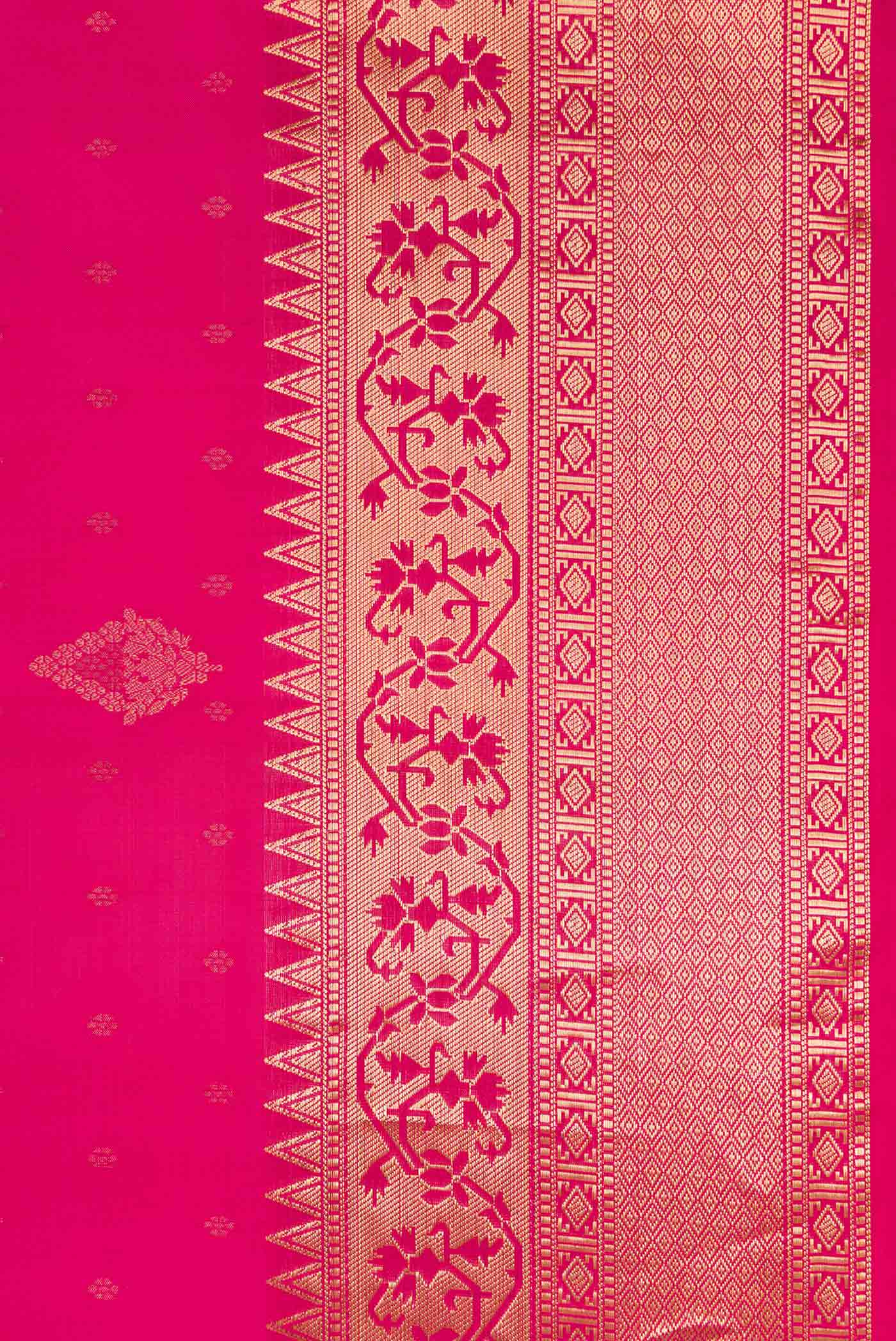 Border image of Pink Dual Tone Soft Silk Saree with Zari Butta on the body and Zari Border. 