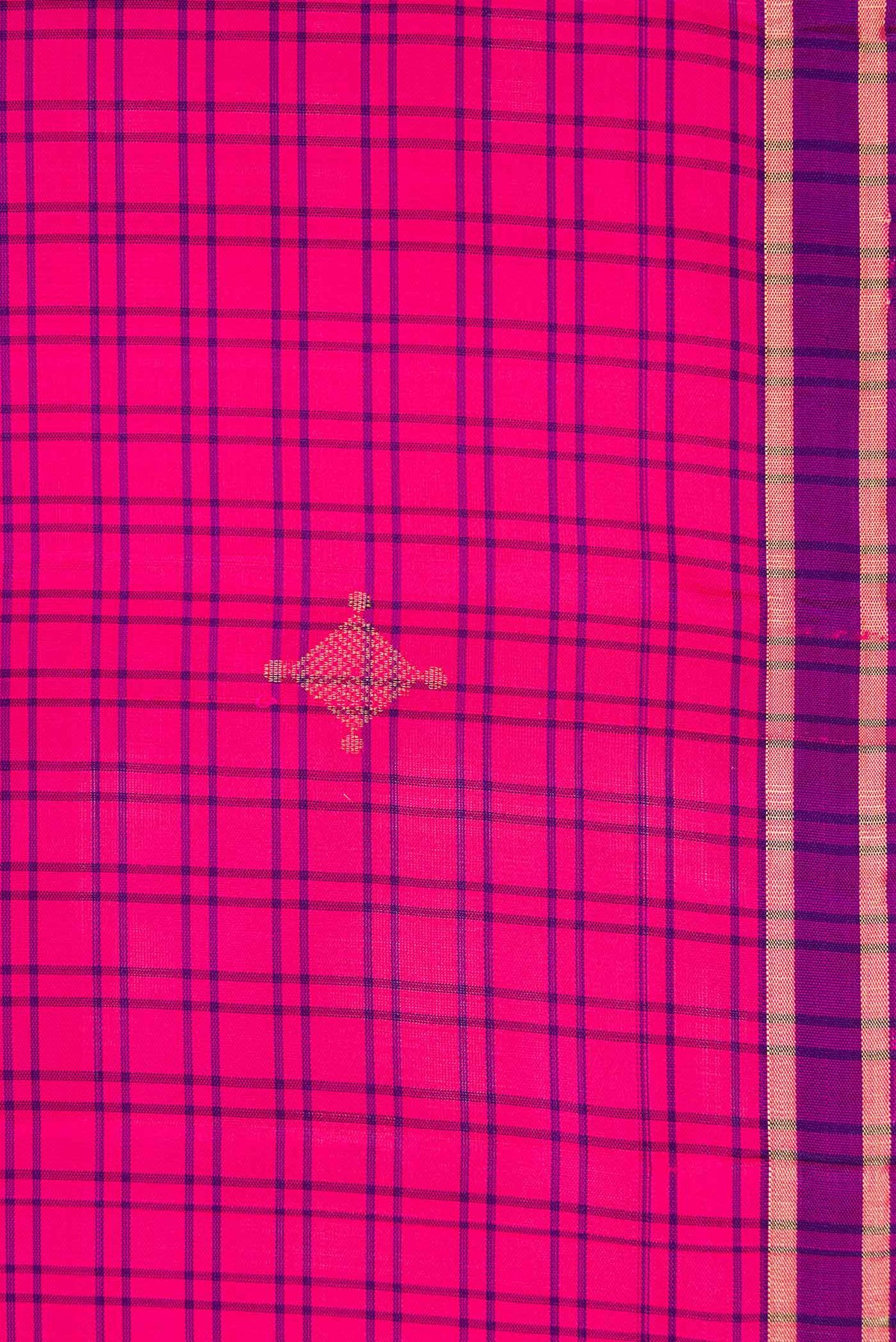 Border image of Pink Dual Tone Soft Silk Saree with Zari Butta on the body and Zari Border. 