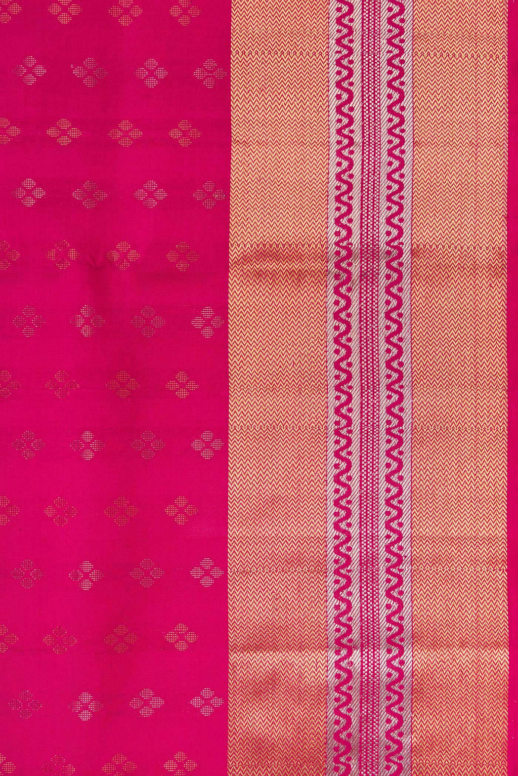 Border image of Dark Pink Dual Tone Soft Silk Saree with Zari Butta on the body and Zari Border. 