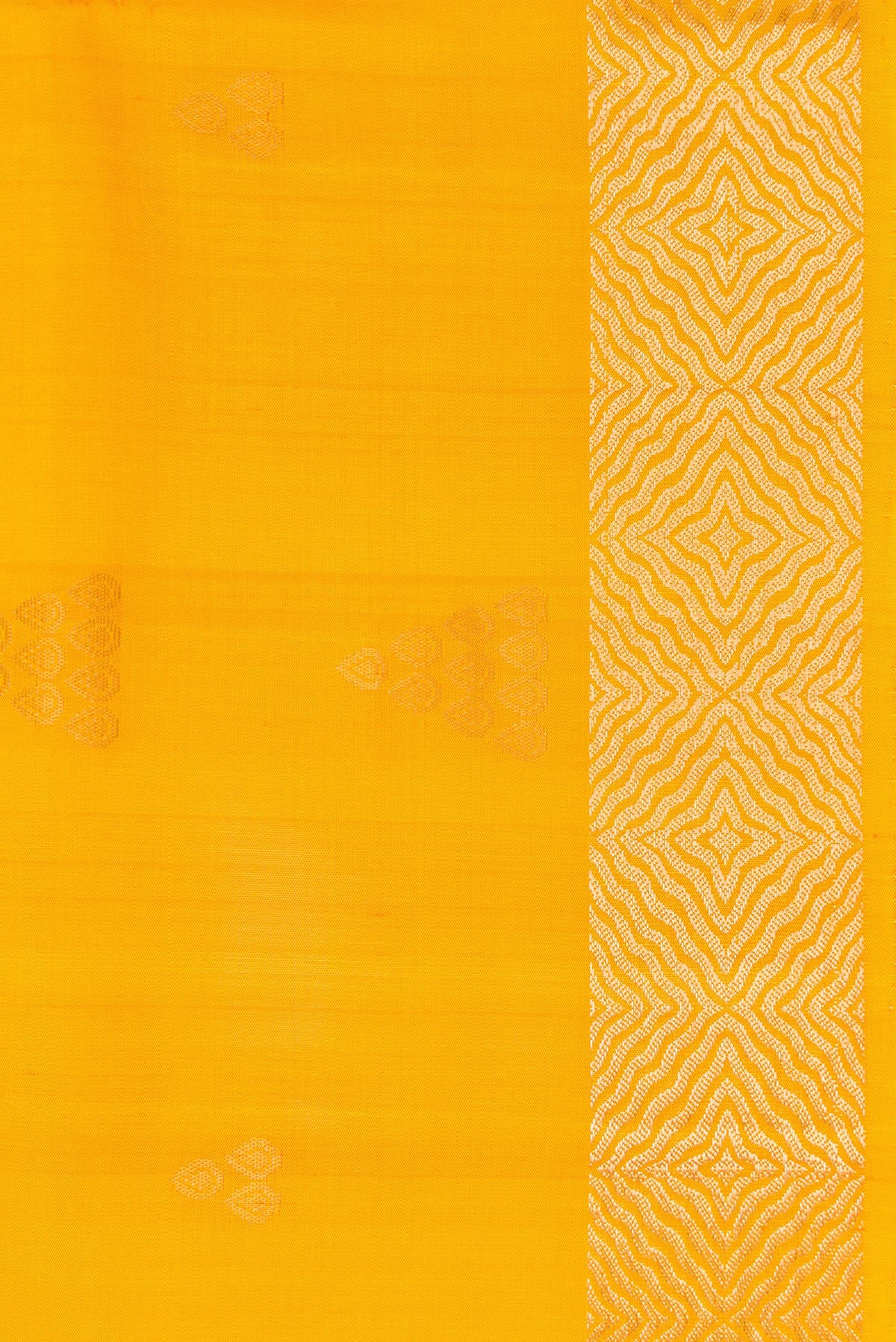 Border image of Yellow Dual Tone Soft Silk Saree with Zari Butta on the body and Zari Border. 