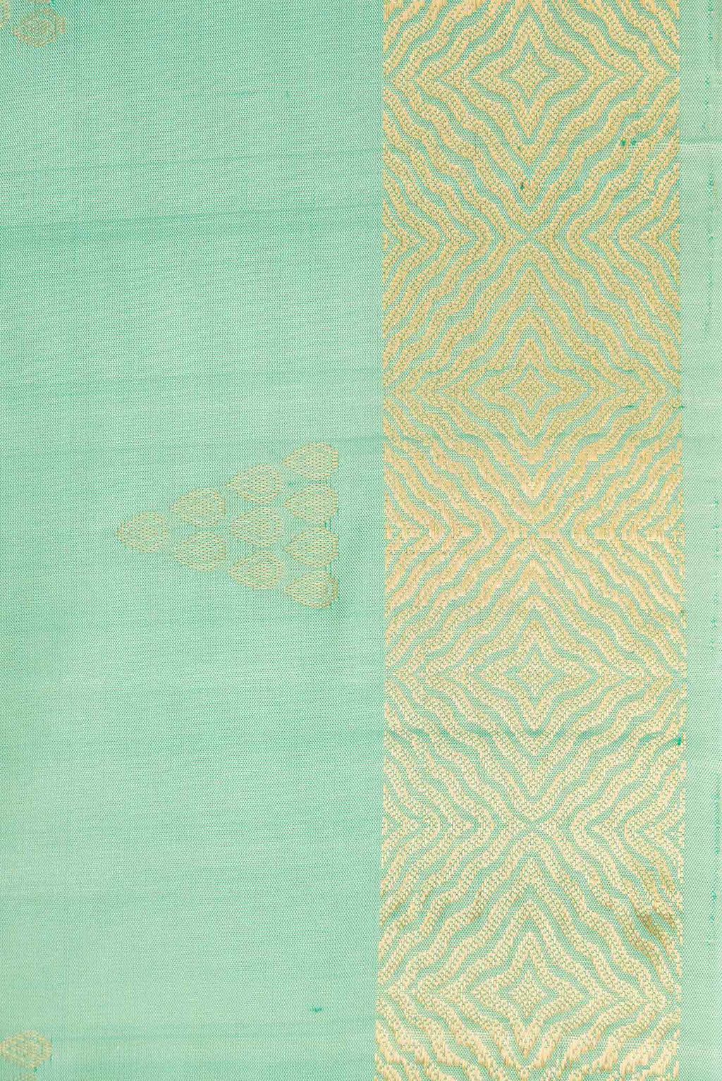 Border image of Sea Green Dual Tone Soft Silk Saree with Zari Butta on the body and Zari Border