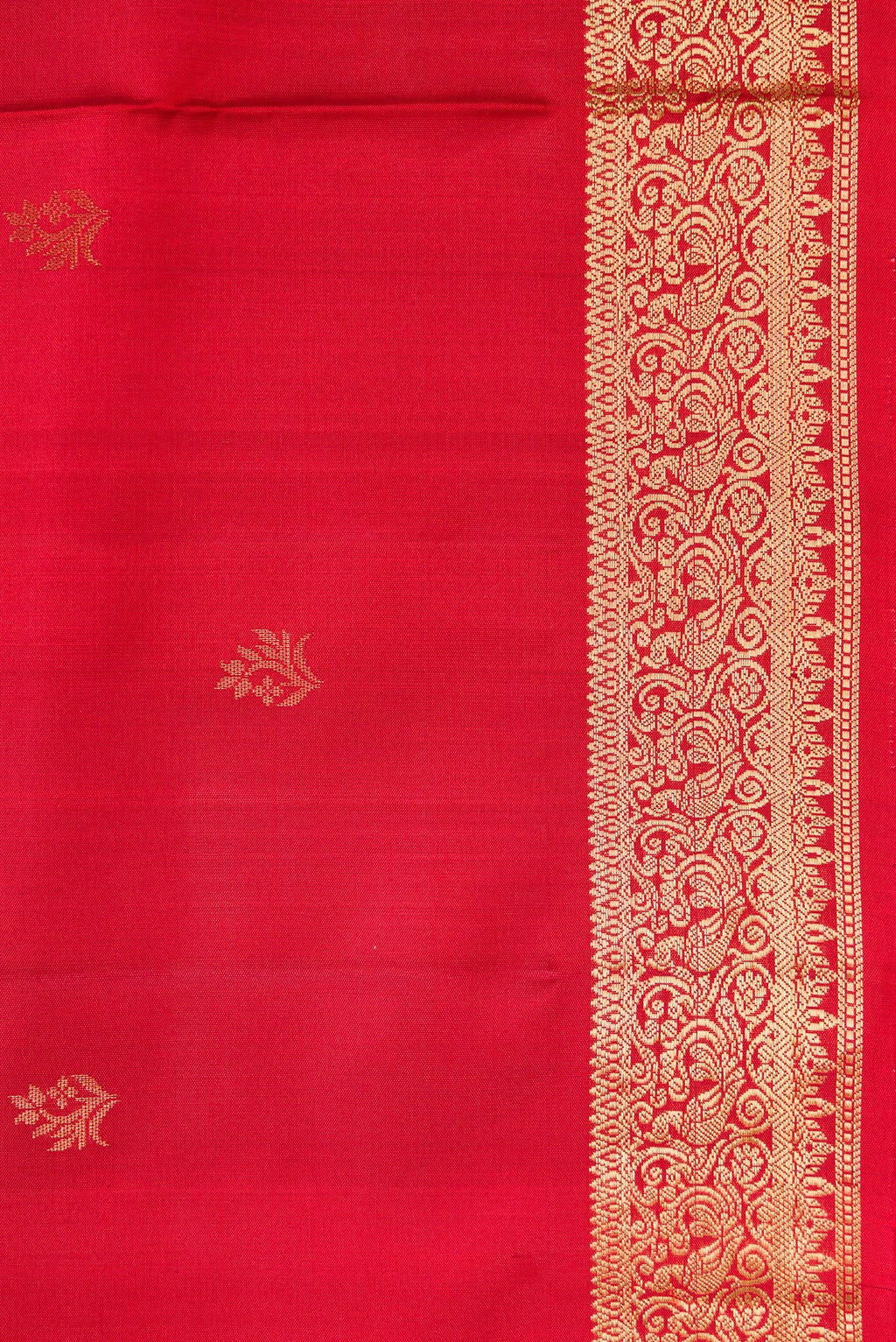 Border image of Maroon Dual Tone Soft Silk Saree with Zari Butta on the body and Zari Border. 