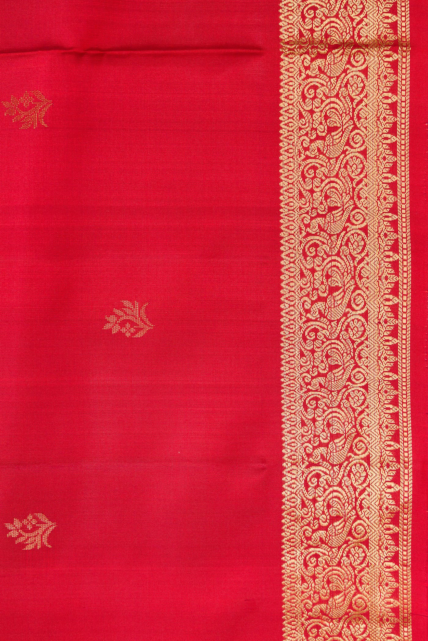 Border image of Maroon Dual Tone Soft Silk Saree with Zari Butta on the body and Zari Border. 
