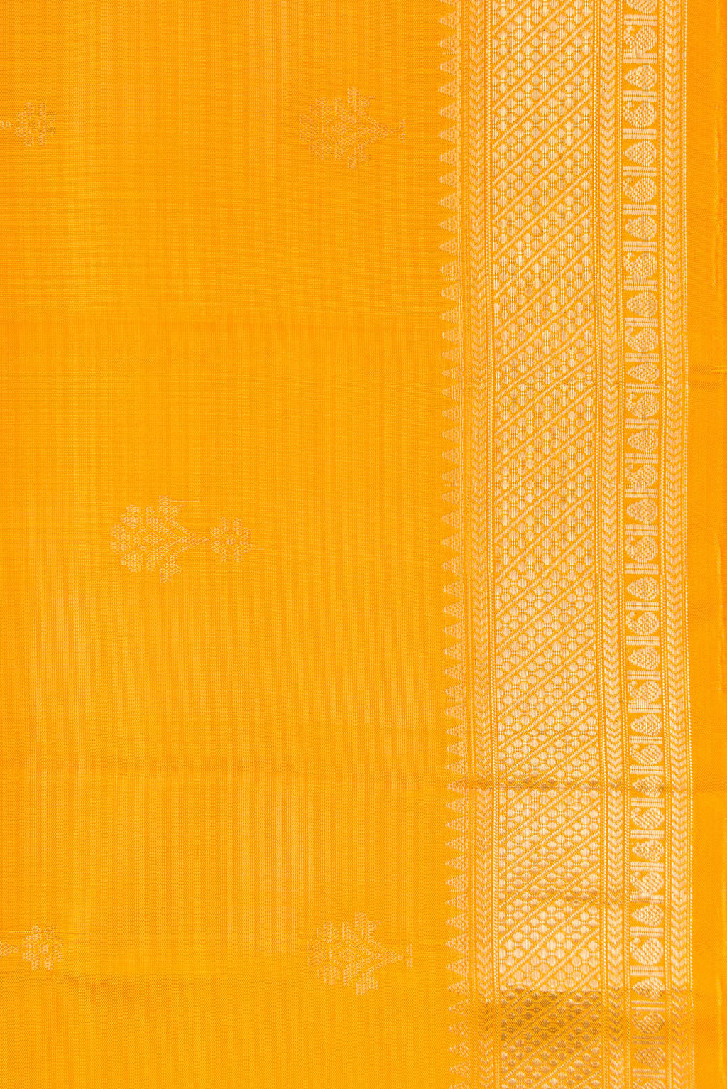 Border image of Mustard Dual Tone Soft Silk Saree with Zari Butta on the body and Zari Border. 
