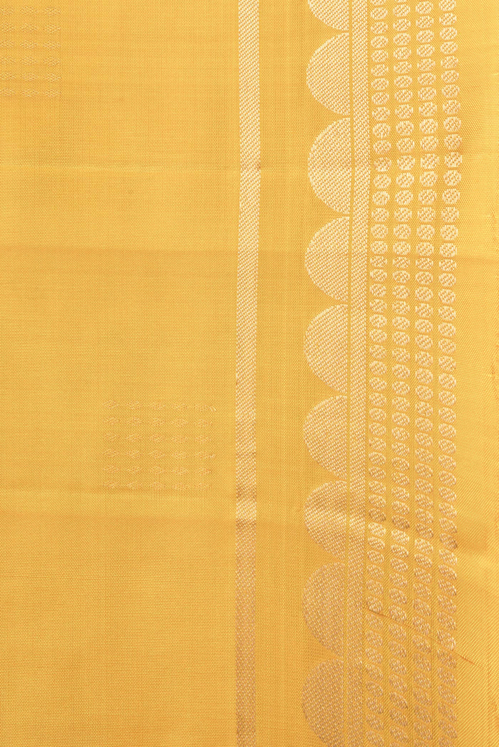 Border image of Yellow Dual Tone Soft Silk Saree with Zari Butta on the body and Zari Border. 