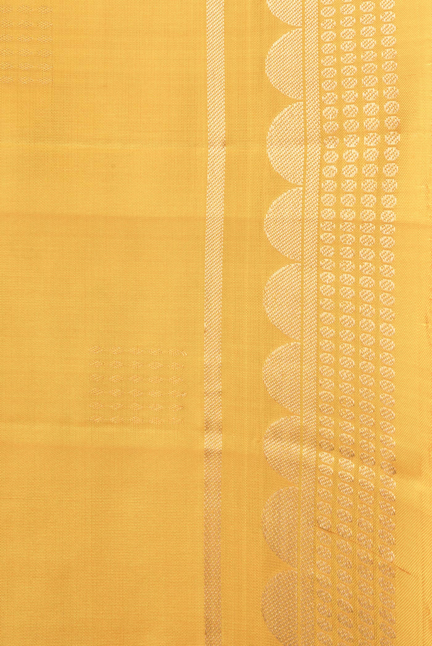 Border image of Yellow Dual Tone Soft Silk Saree with Zari Butta on the body and Zari Border. 