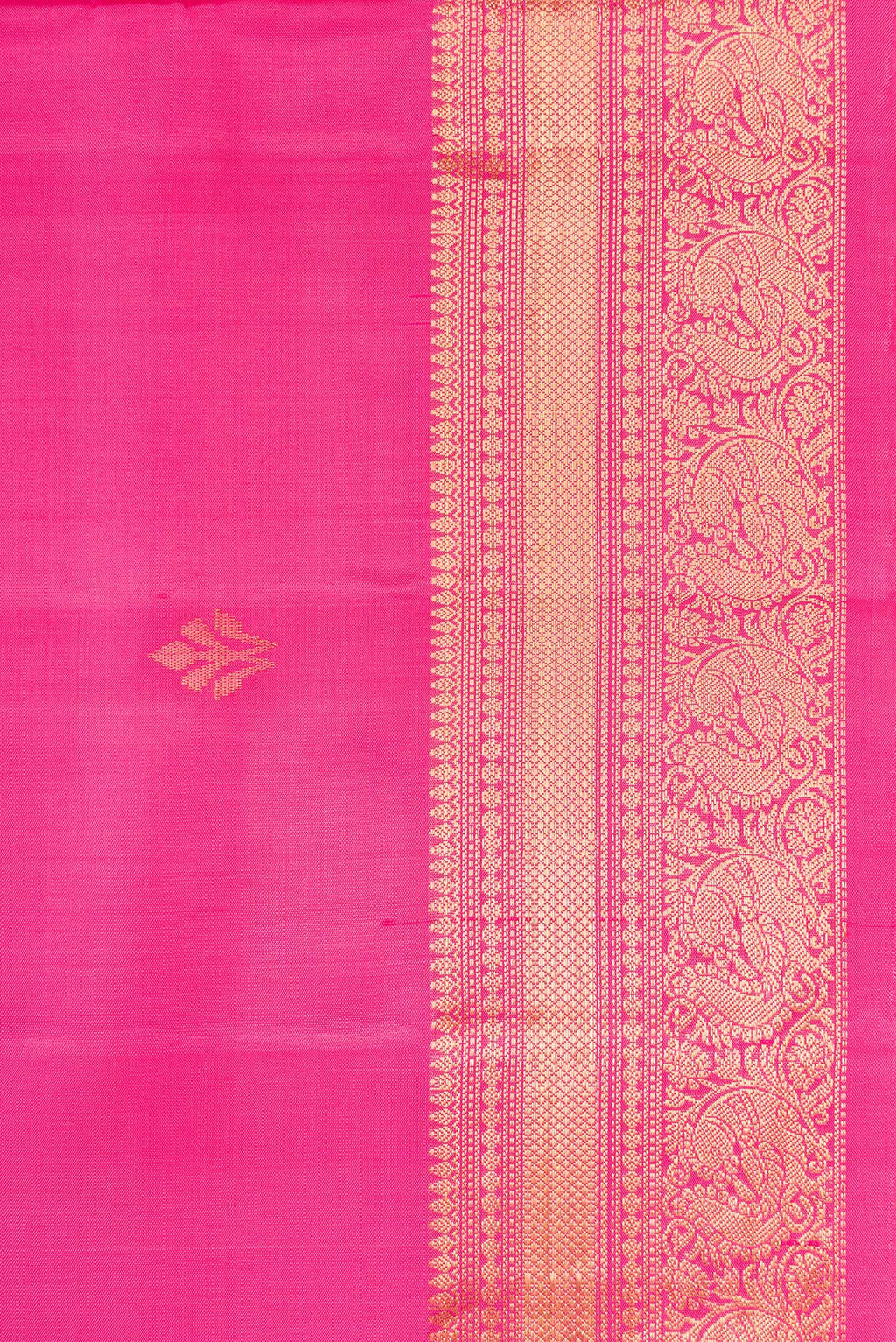 Border image of Pink Dual Tone Soft Silk Saree with Zari Butta on the body and Zari Border. 