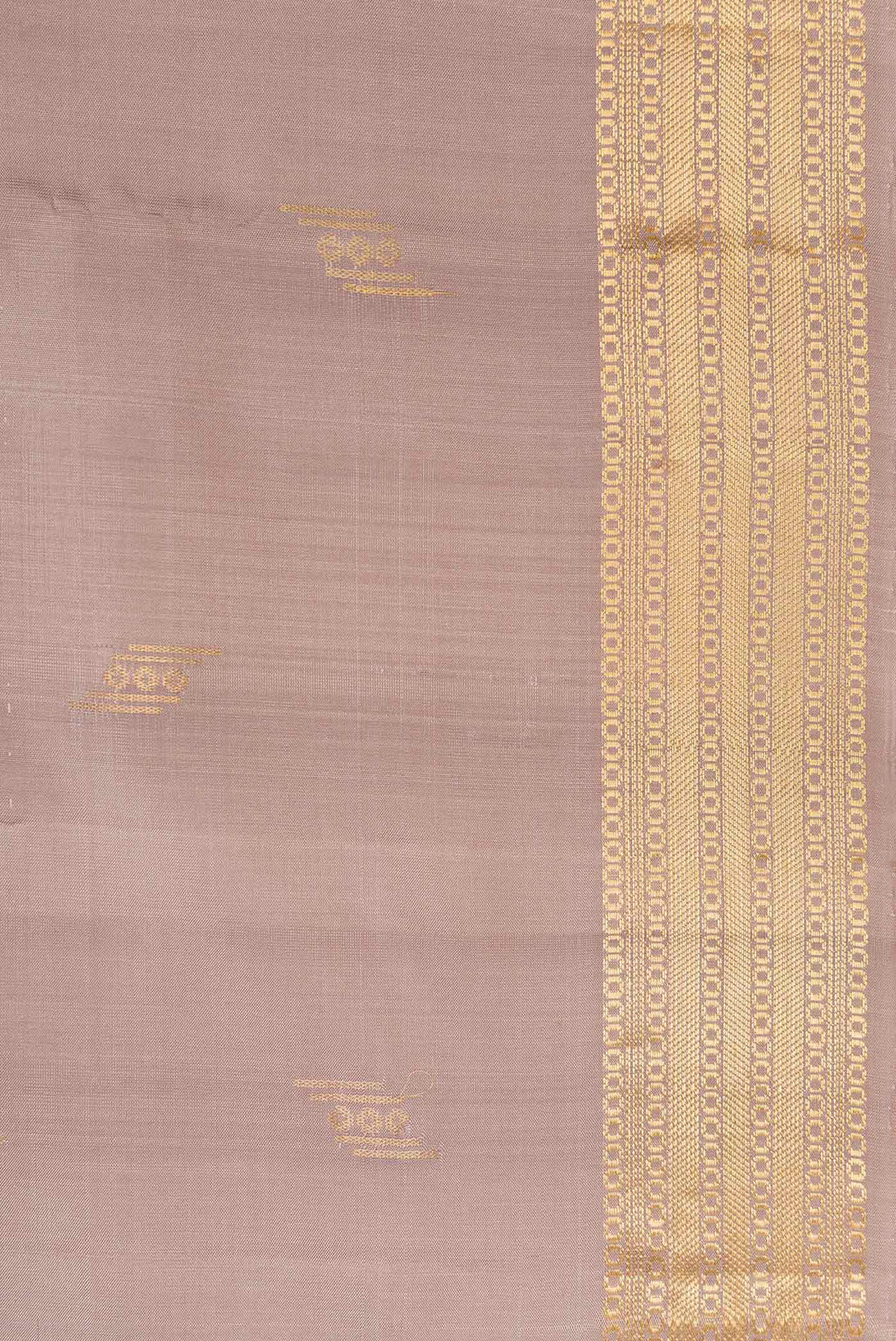 Border image of Grey Dual Tone Soft Silk Saree with Zari Butta on the body and Zari Border. 