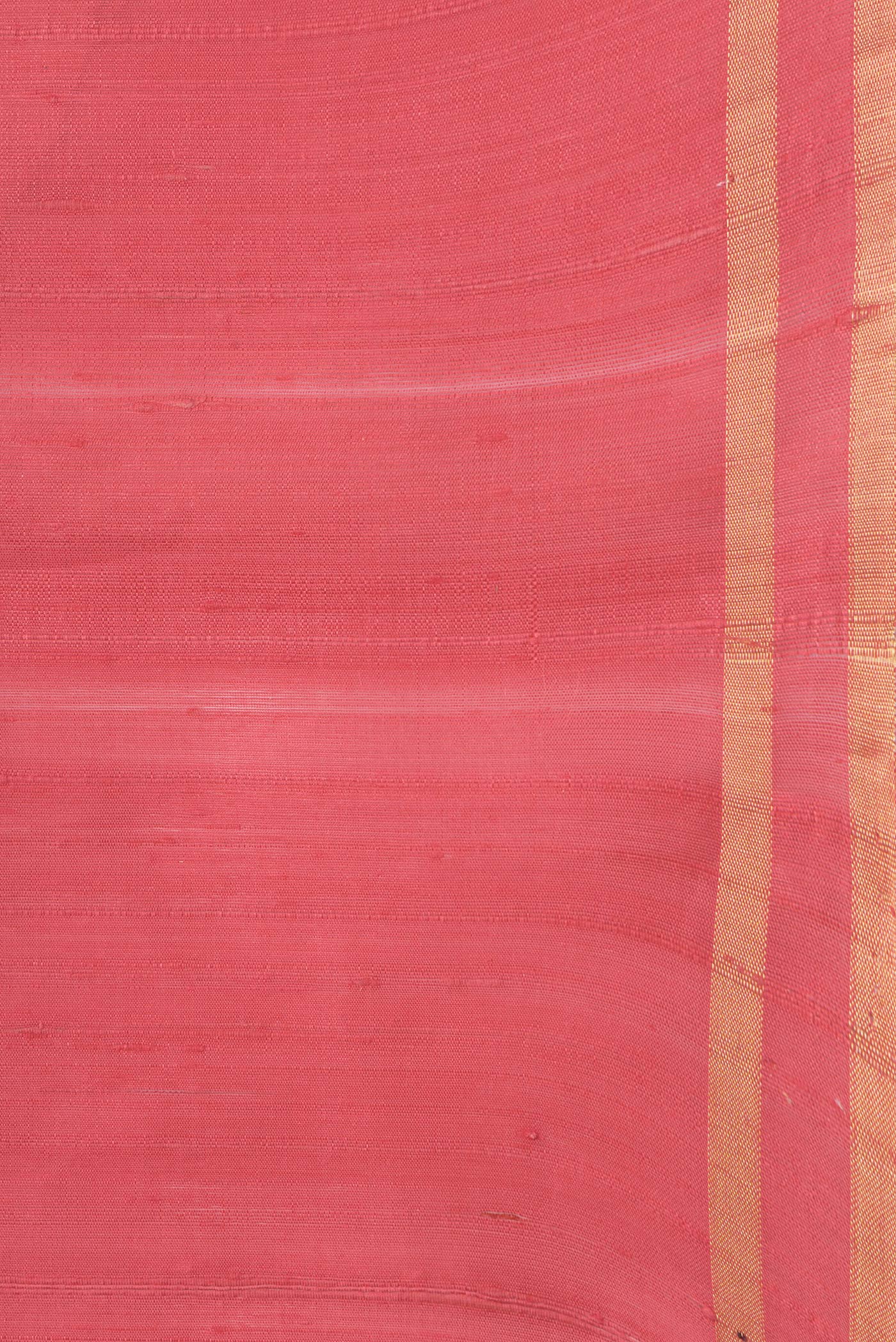 Border image of Pink Dual Tone Raw Silk Saree with Plain Body and Zari Border. 
